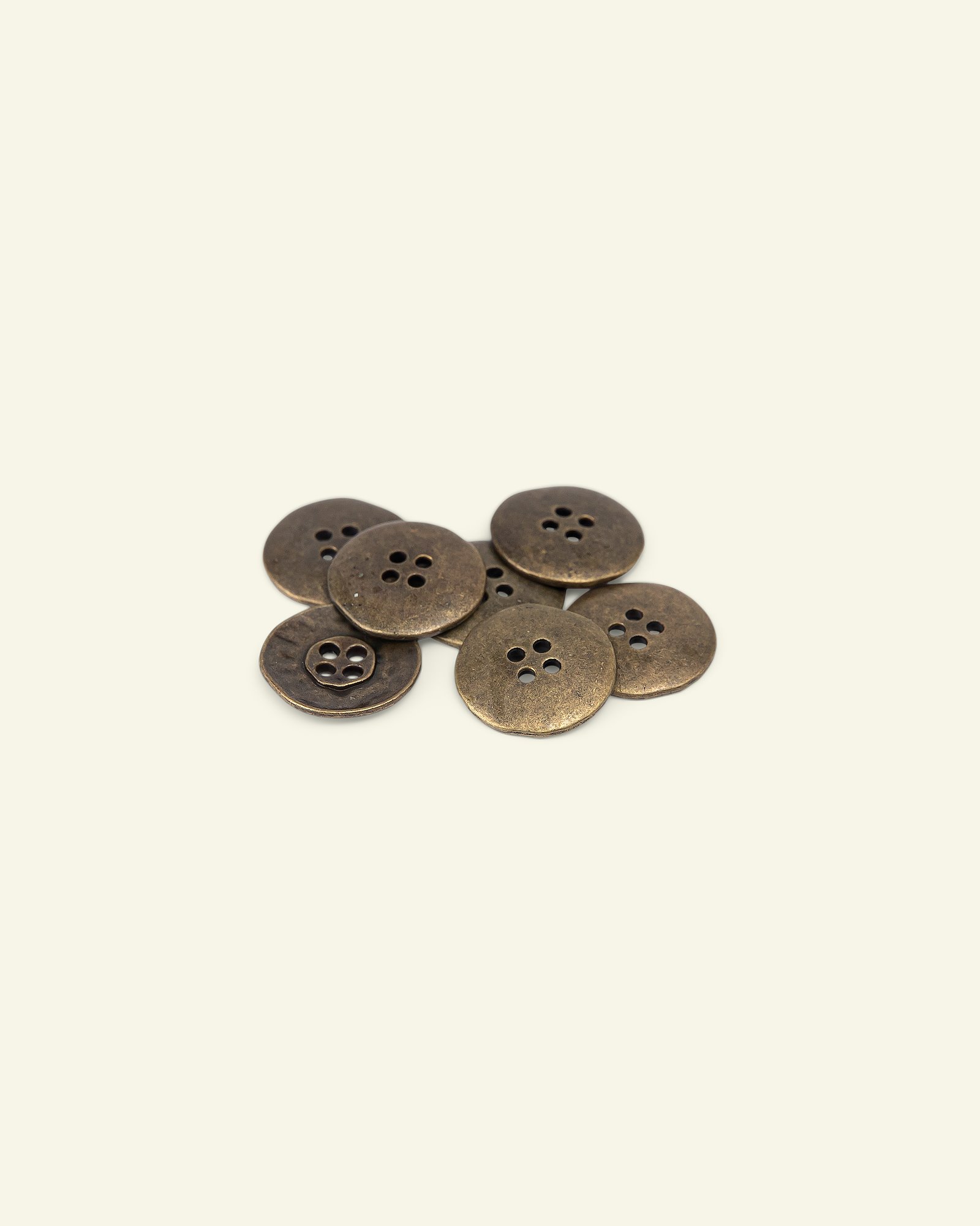 Button 4-holes metal 17mm gold col 7pcs 33582_pack