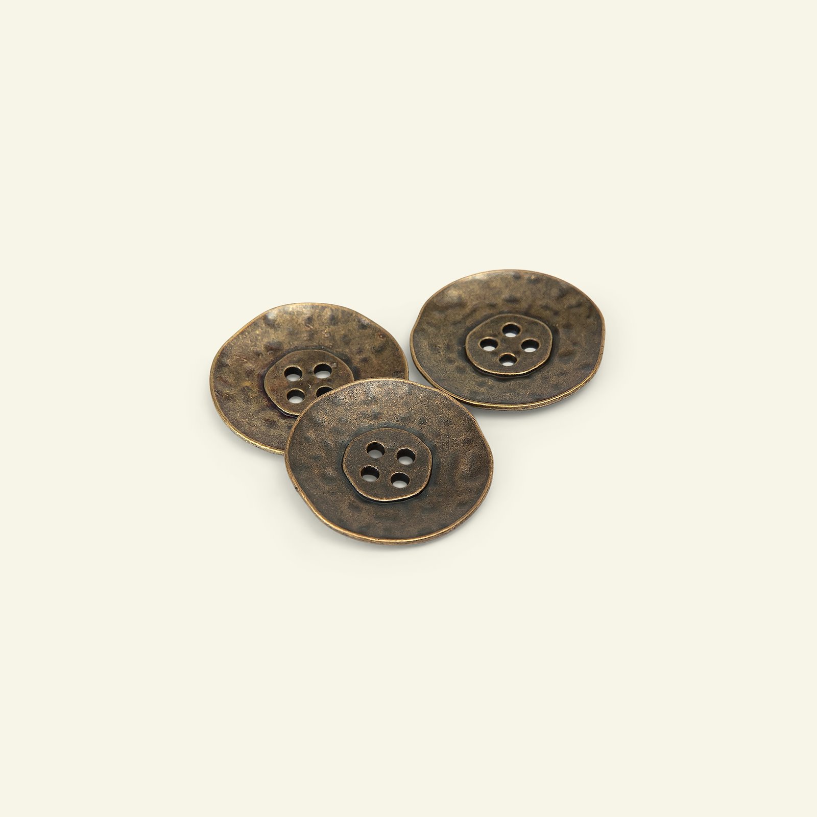 Button 4-holes metal 28mm dk goldcol 3pc 33559_pack