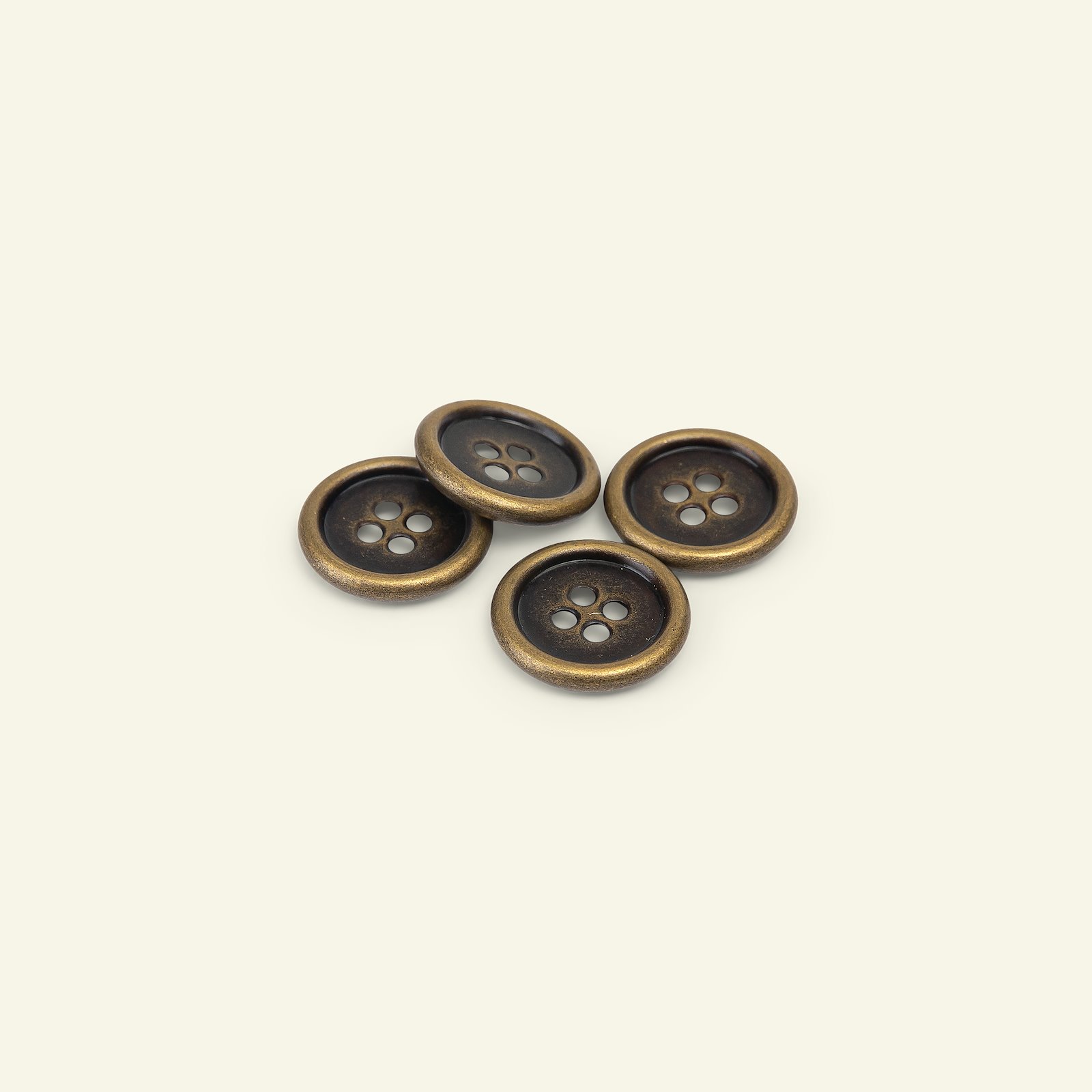 Button 4-holes metal dark gold col 4pcs 33526_pack