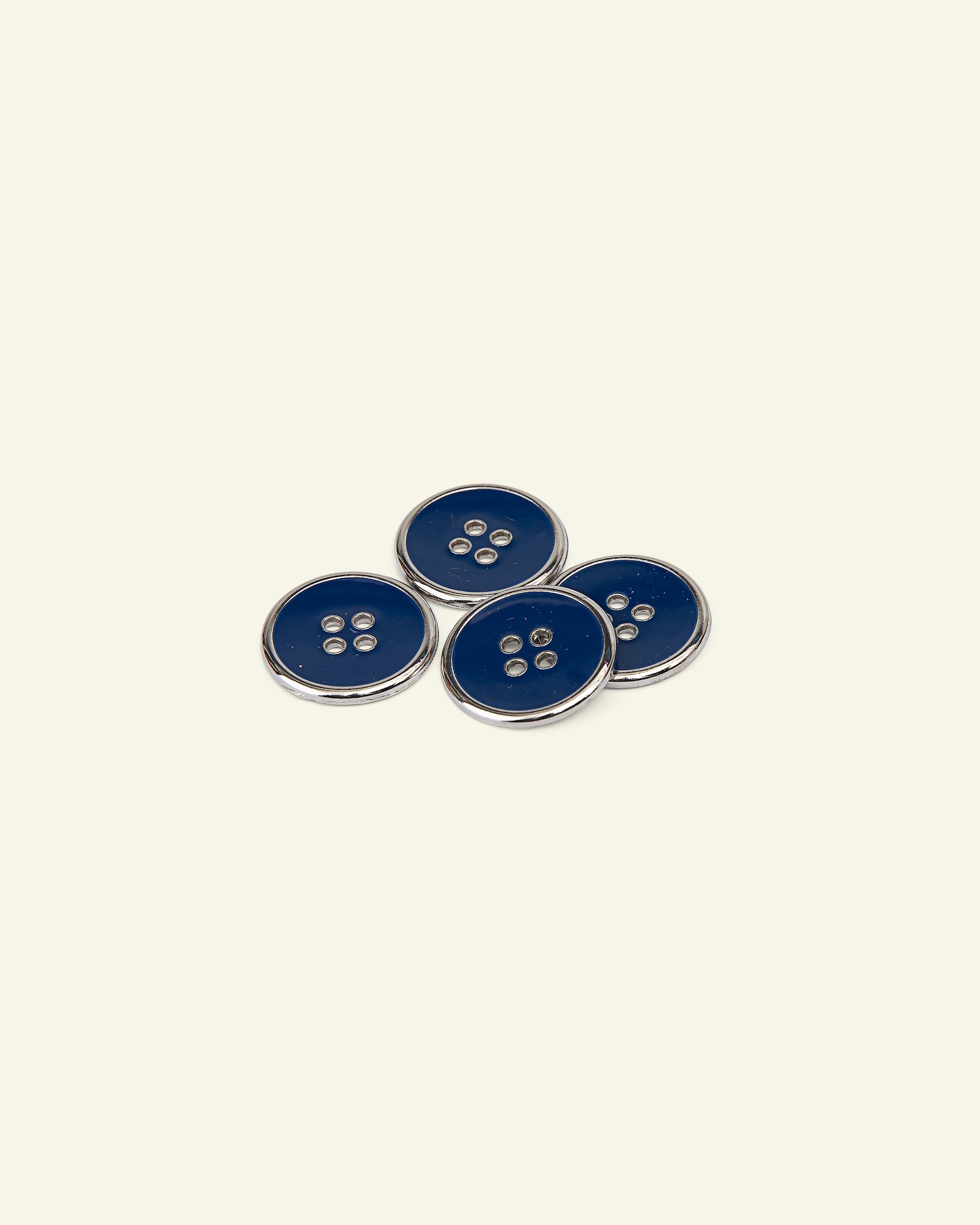Button 4-holes silver rim 20mm blue 4pcs 33183_pack
