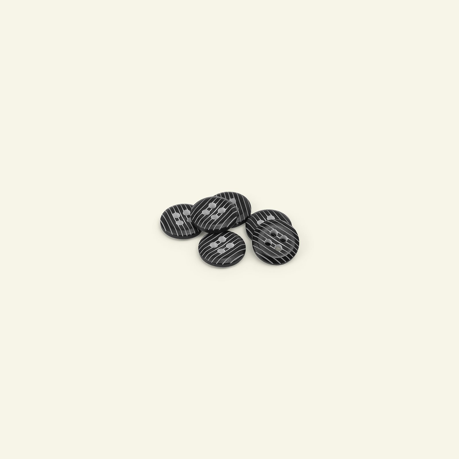 Button 4-holes stripe 12mm black 6pcs 33159_pack