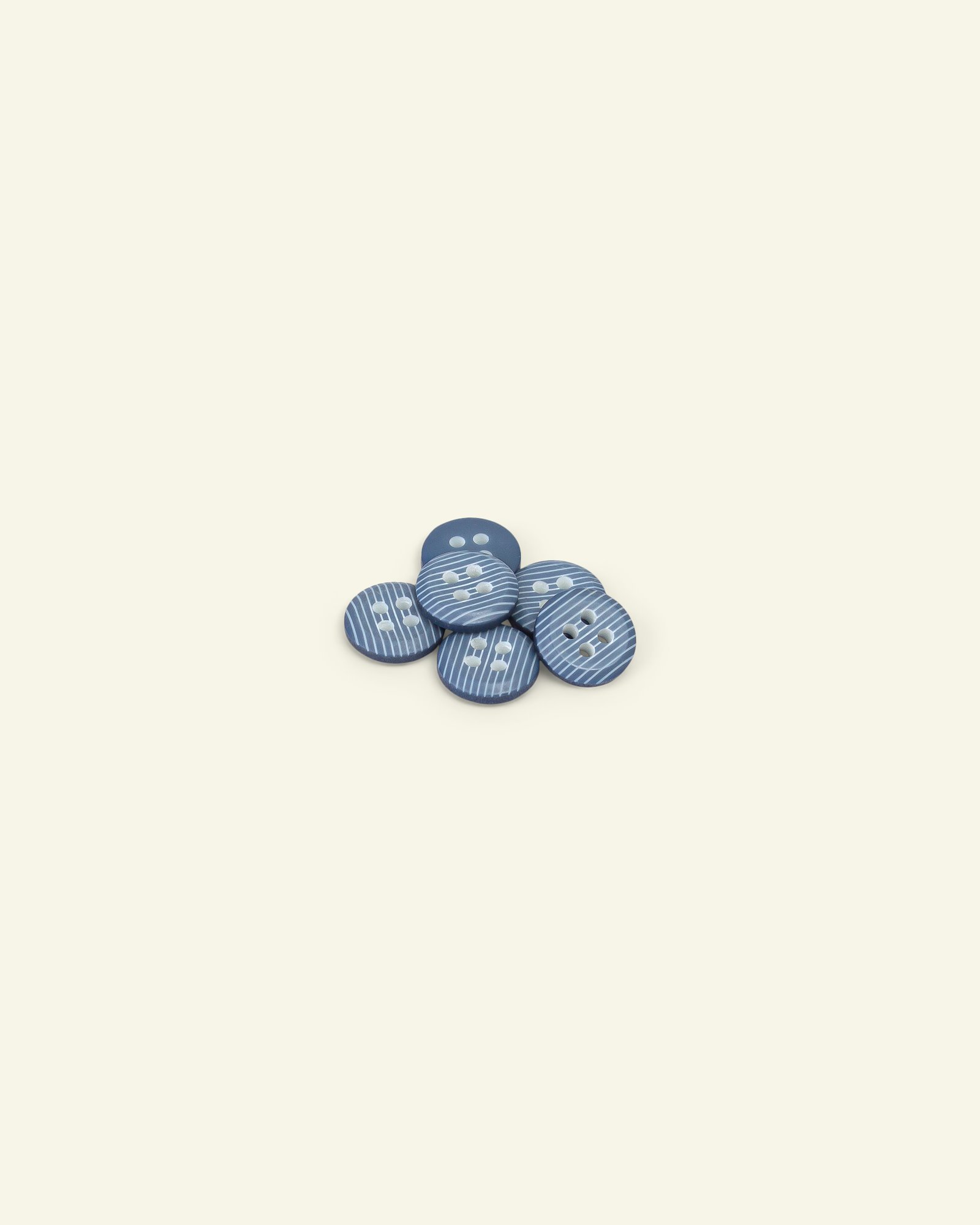Button 4-holes stripe 12mm blue 6pcs 33160_pack