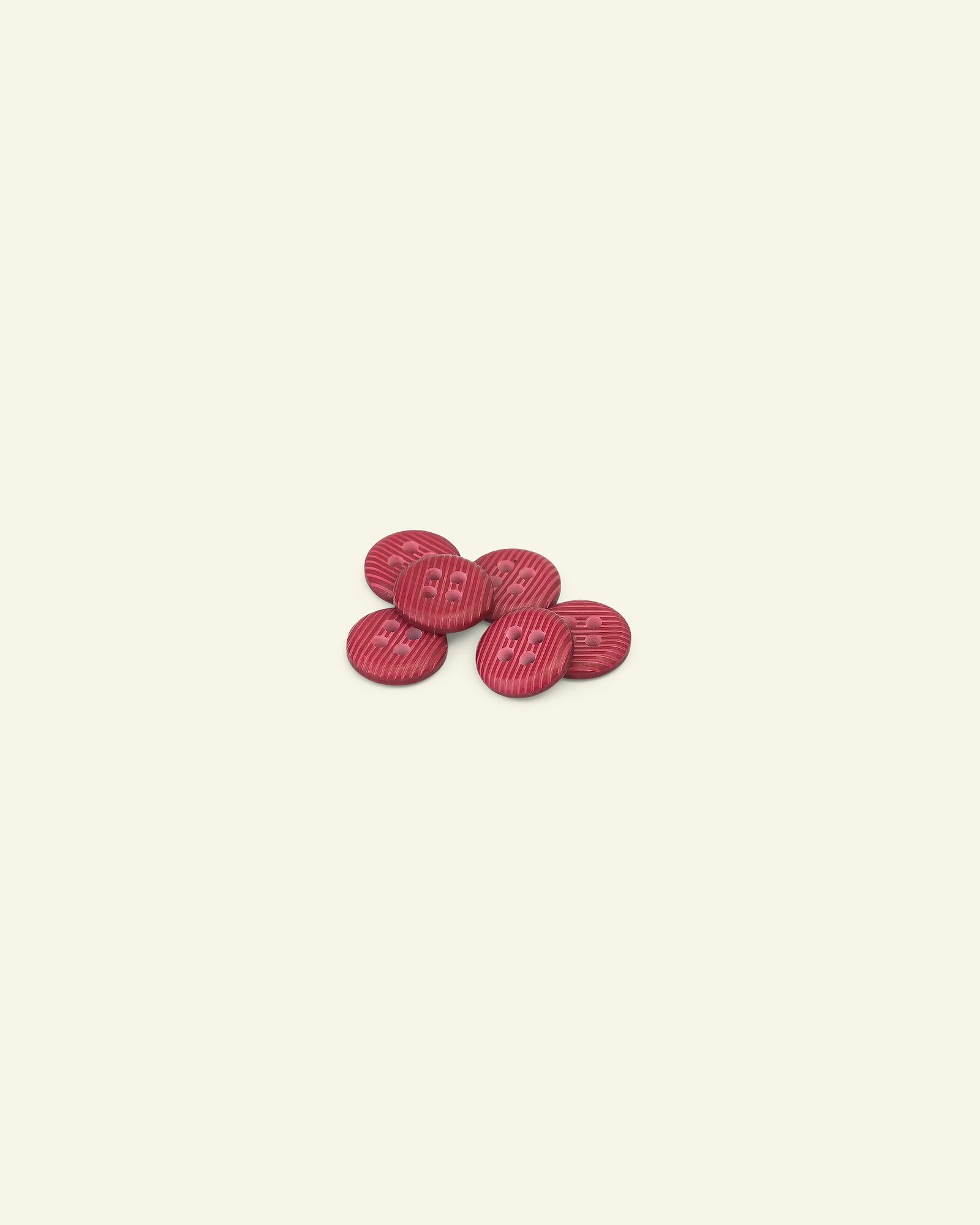 Button 4-holes stripe 12mm dark red 6pc 33388_pack