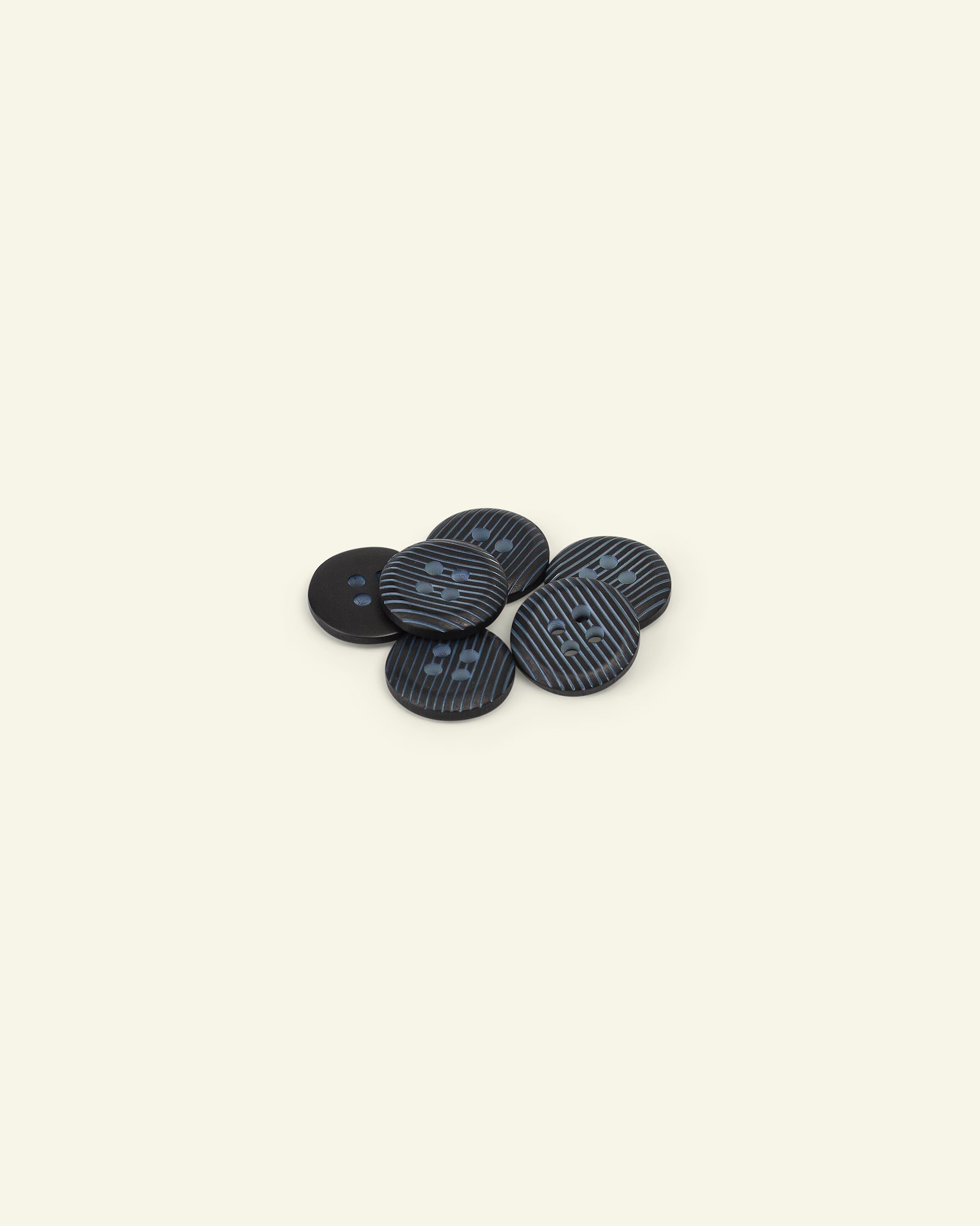 Button 4-holes stripe 14mm black 6pcs 33161_pack