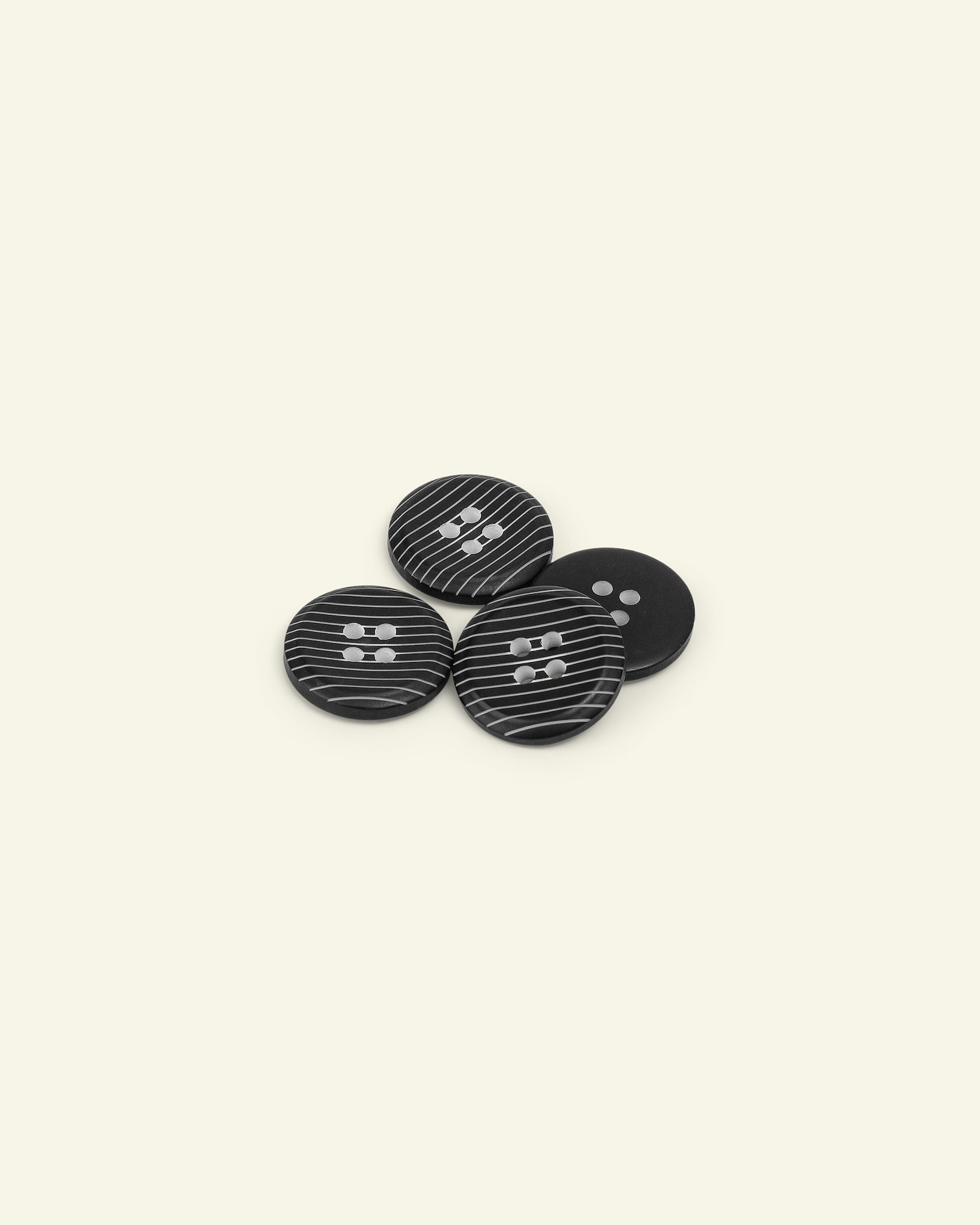 Button 4-holes stripe 19mm black 4pcs 33163_pack
