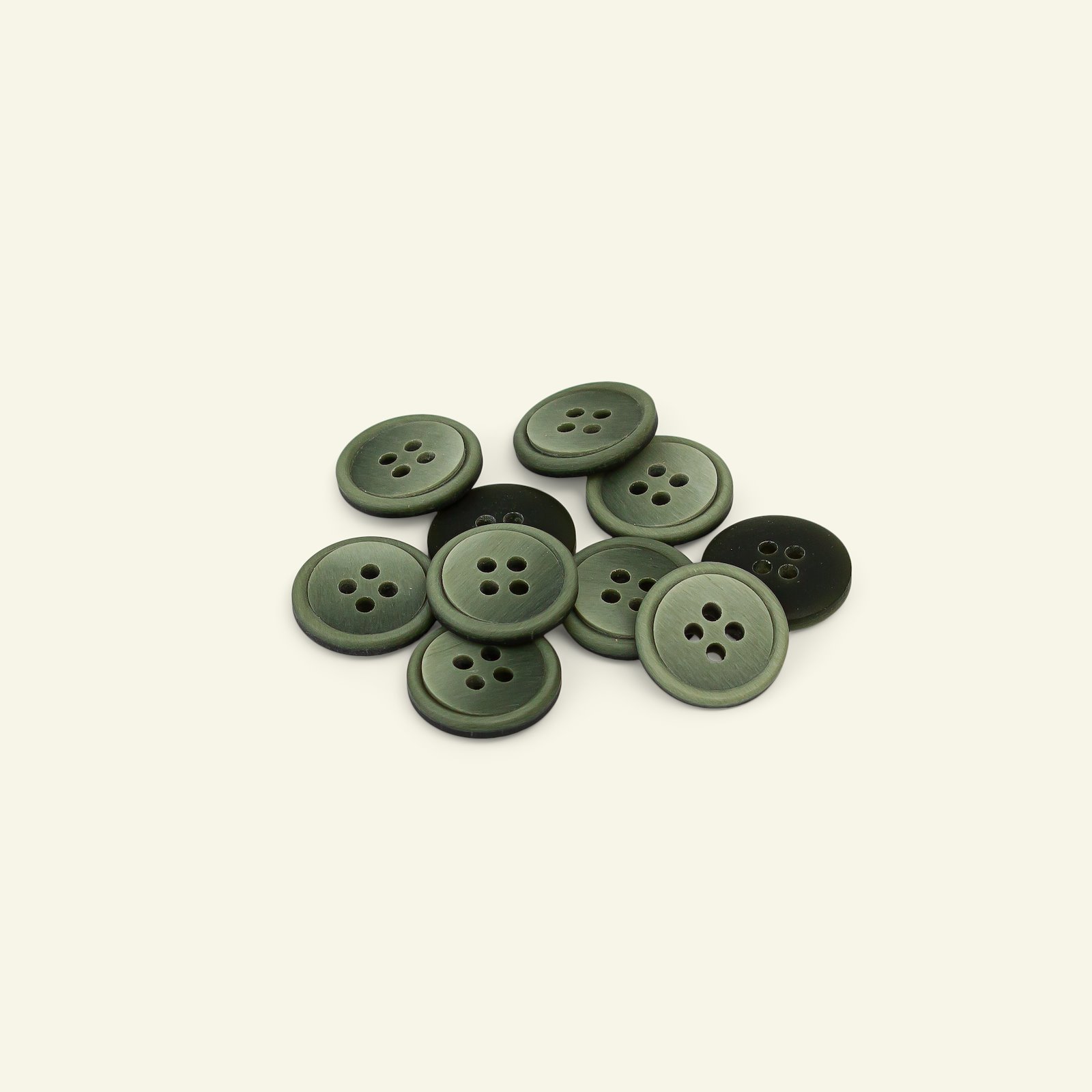 Button 4-holes w/rim 15mm army 10pcs 33460_pack