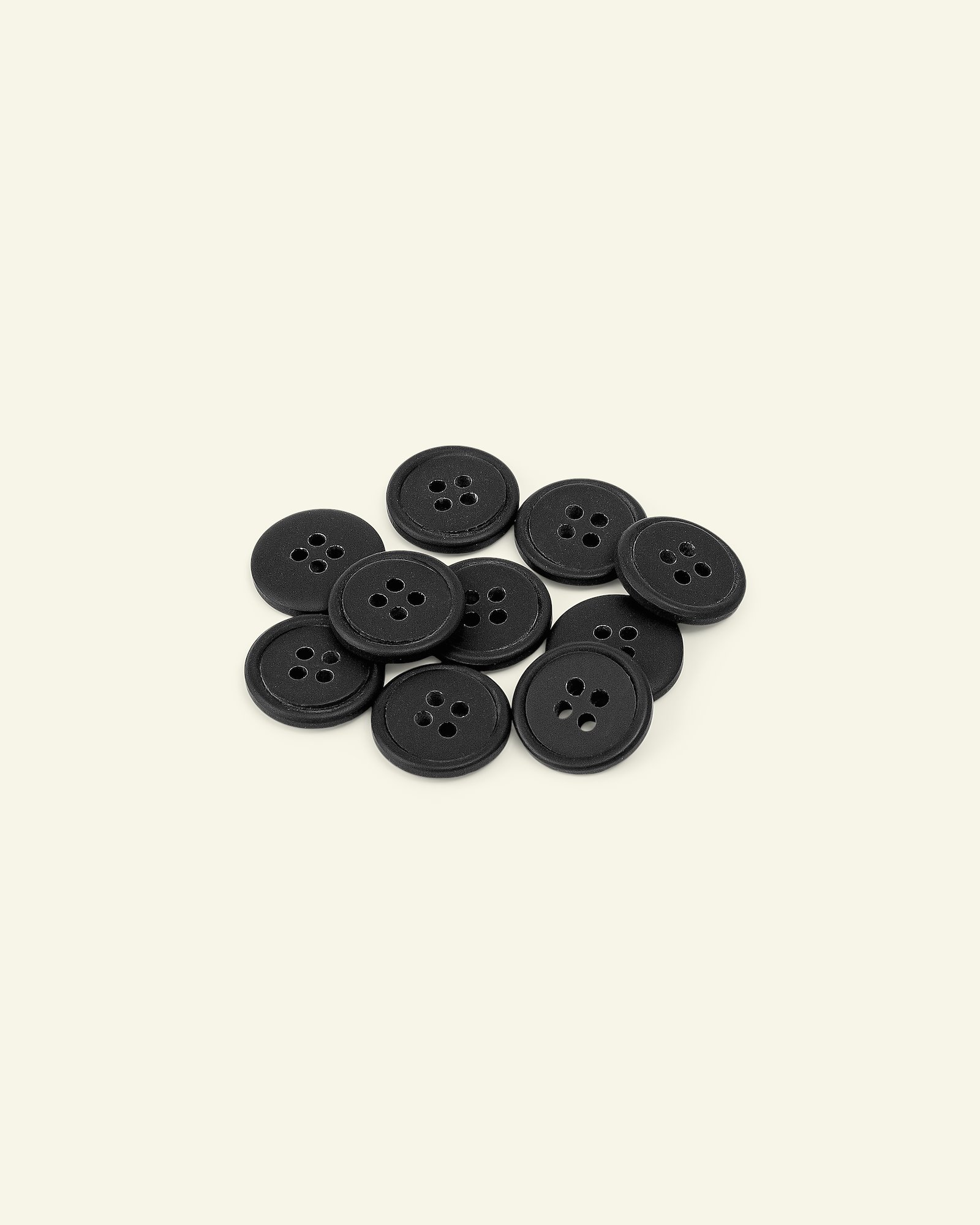 Button 4-holes w/rim 15mm black 10pcs 33461_pack
