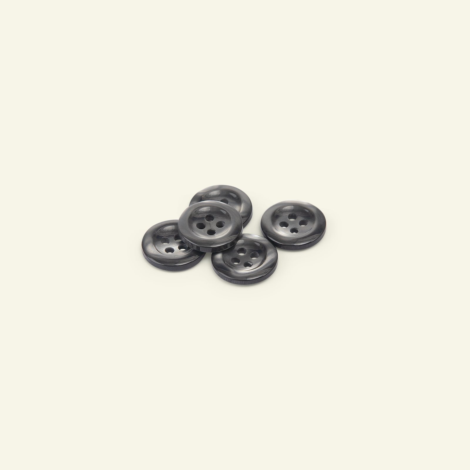Button 4-holes w/rim 15mm greybrown 6pcs 33135_pack