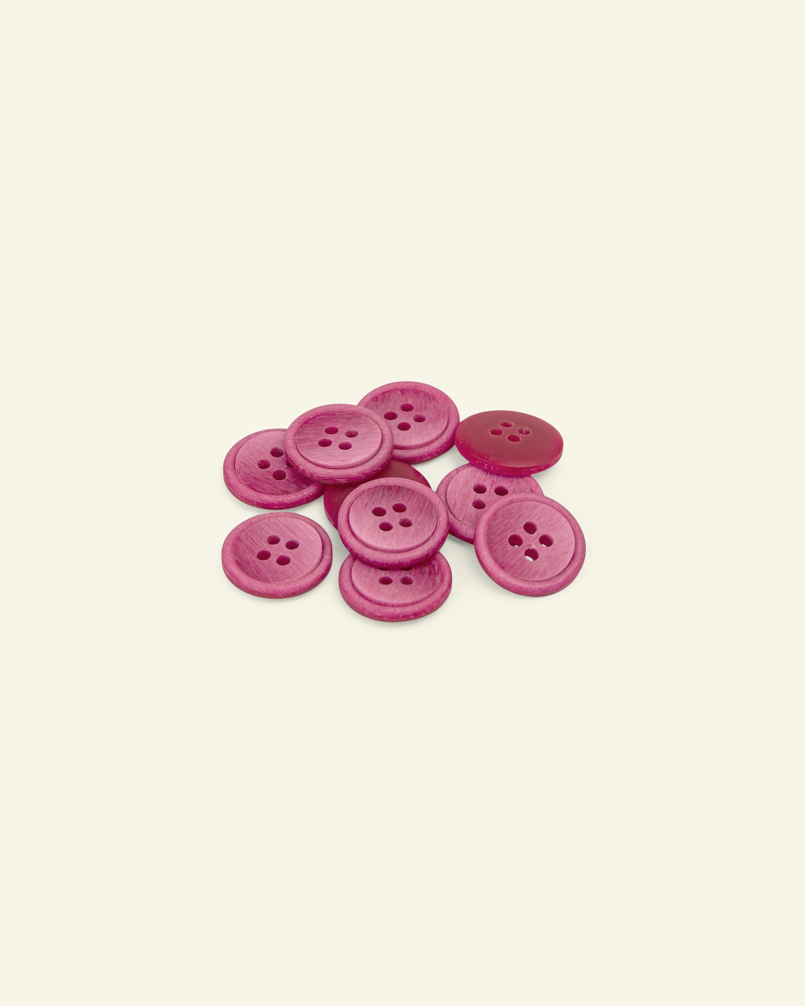 Button 4-holes w/rim 15mm pink 10pcs 33456_pack