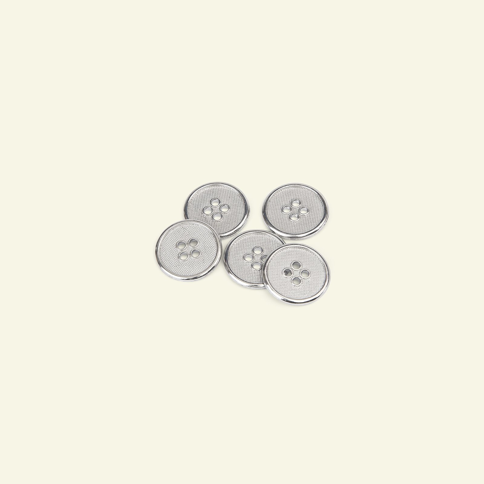 Button 4-holes w/rim 15mm silver 5pcs 33606_pack