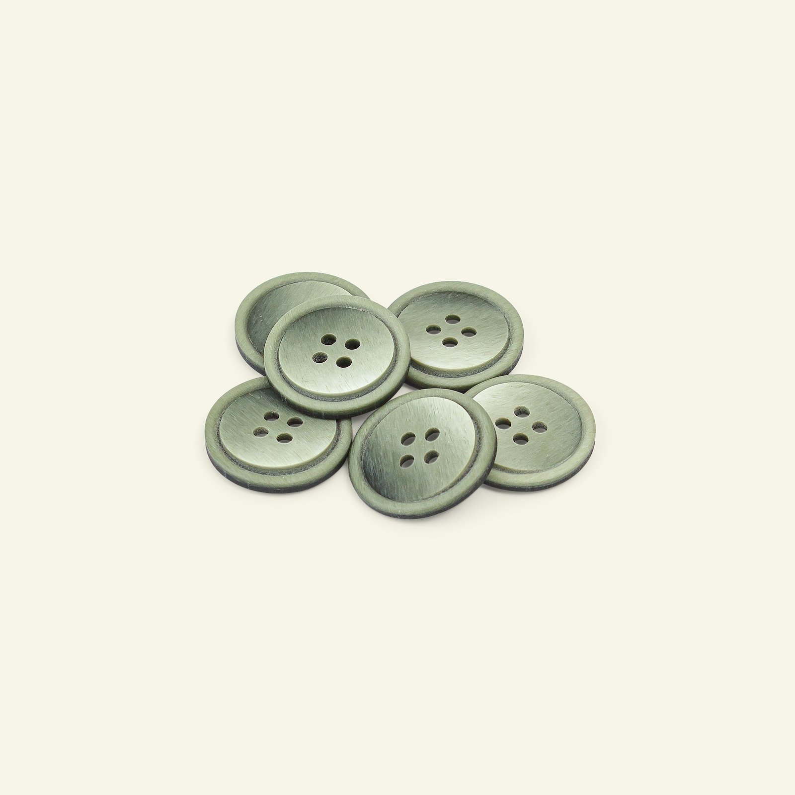 Button 4-holes w/rim 20mm army 6pcs 33466_pack