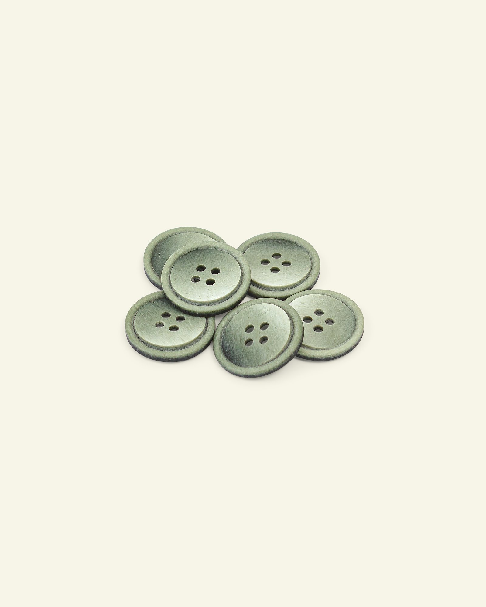 Button 4-holes w/rim 20mm army 6pcs 33466_pack