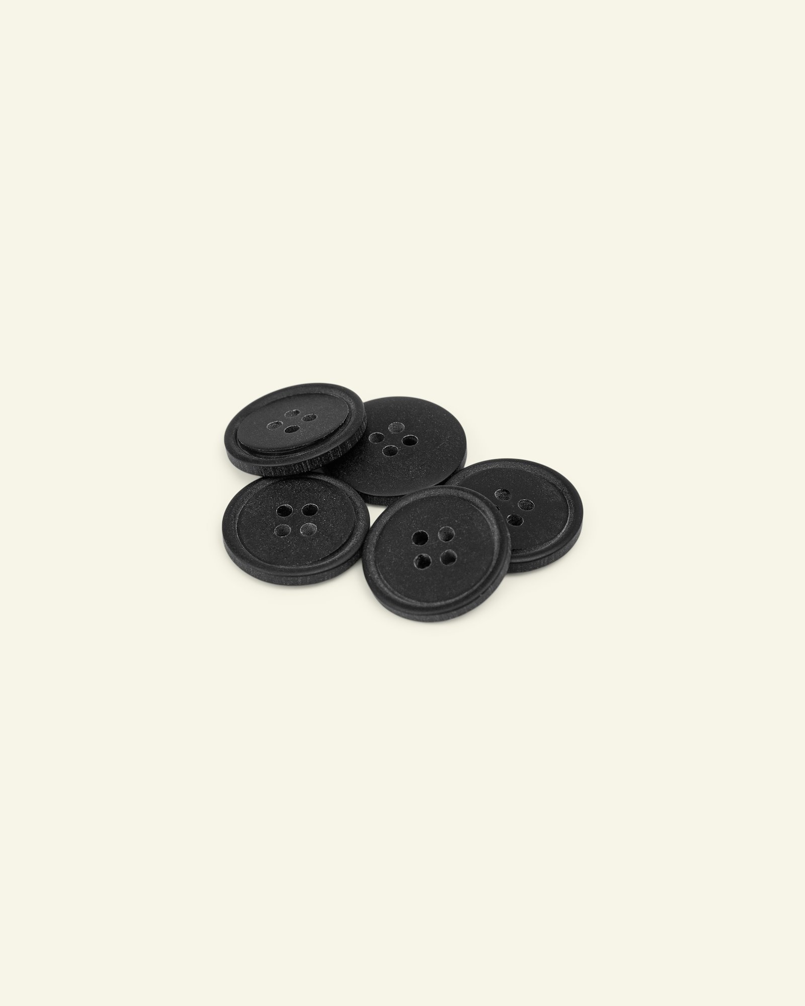 Button 4-holes w/rim 20mm black 5pcs 33454_pack