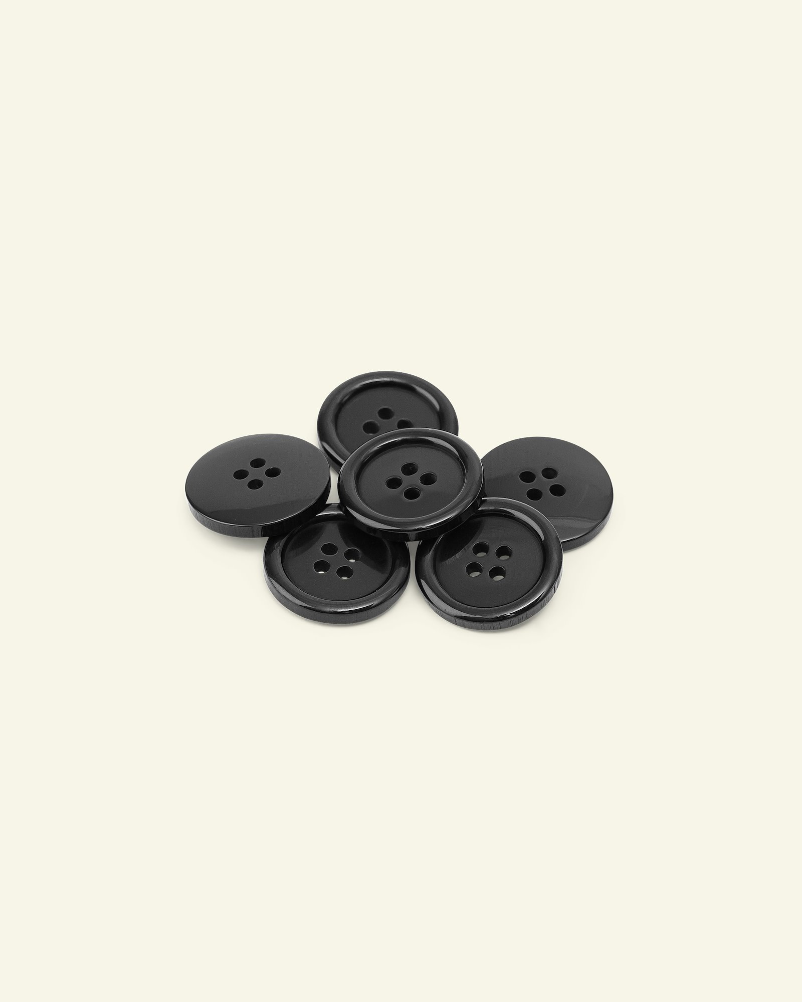Button 4-holes w/rim 20mm black 6pcs 33126_pack