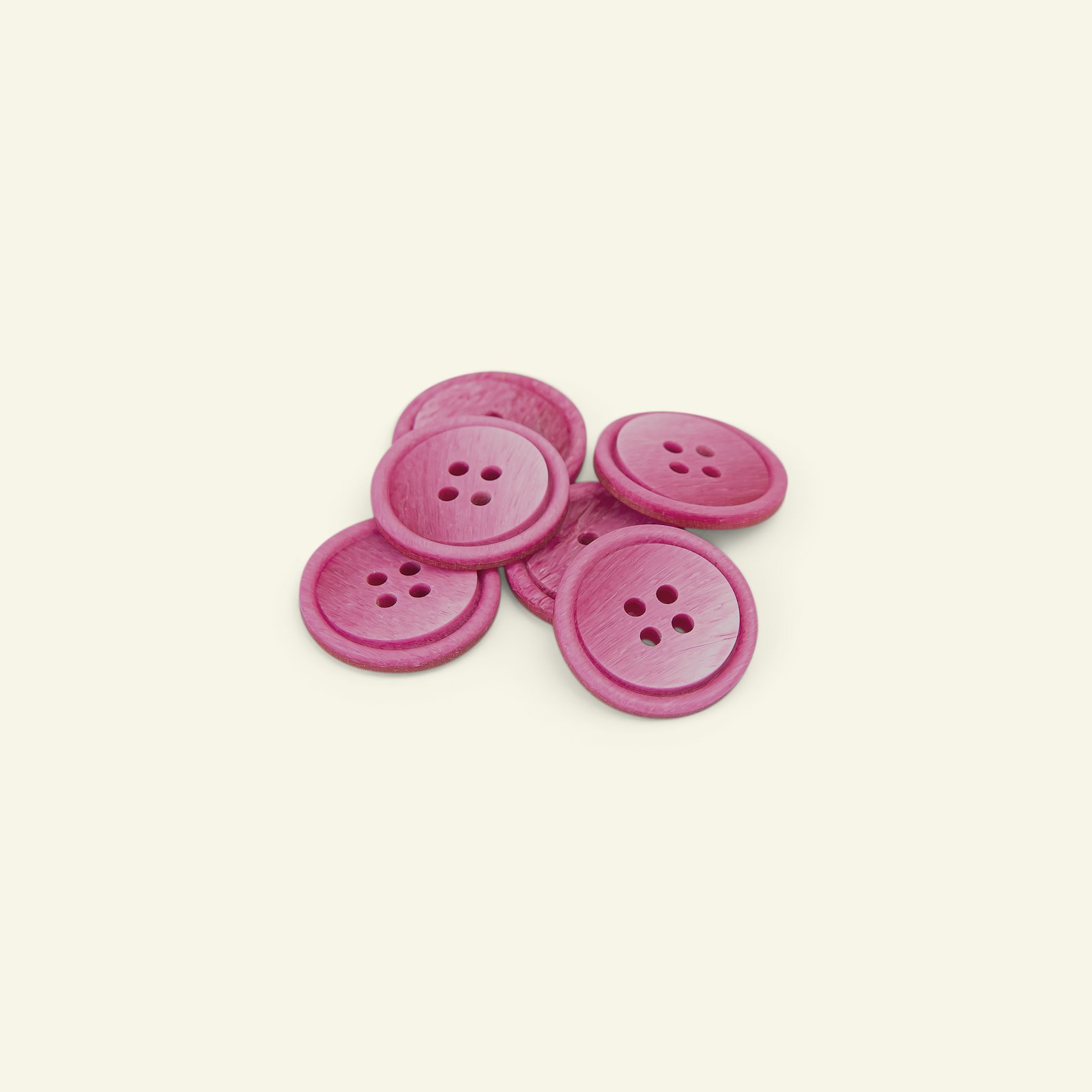 Button 4-holes w/rim 20mm pink 6pcs 33463_pack
