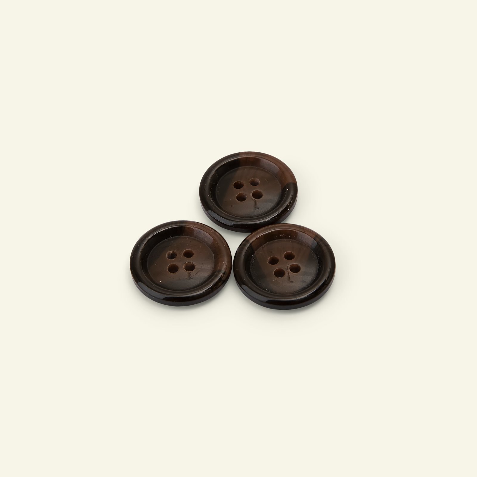Button 4-holes w/rim 23mm brown 3pcs 33391_pack