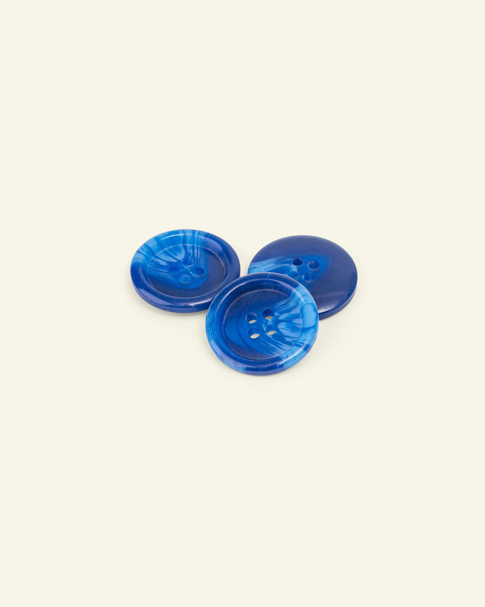 Button 4-holes w/rim 25mm blue 3pcs 33282_pack