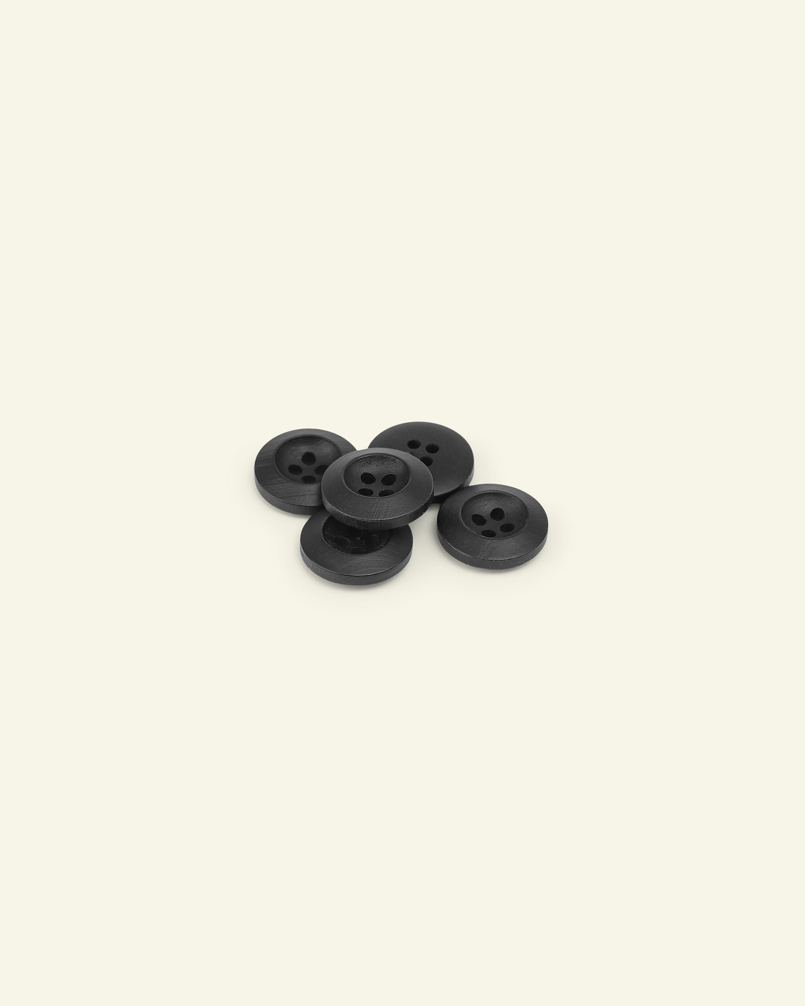 Button 4-holes wood look 15mm black 5pcs 33179_pack