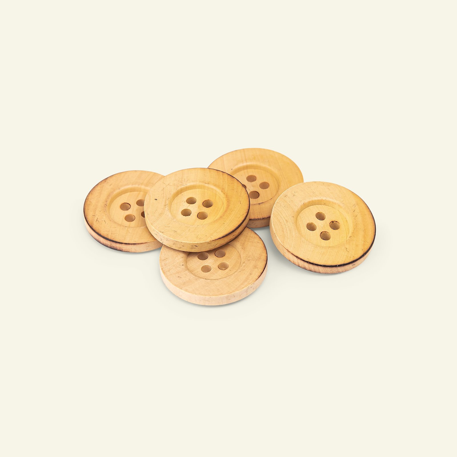 Button 4-holes wood w/rim 24mm 5pcs 33561_pack