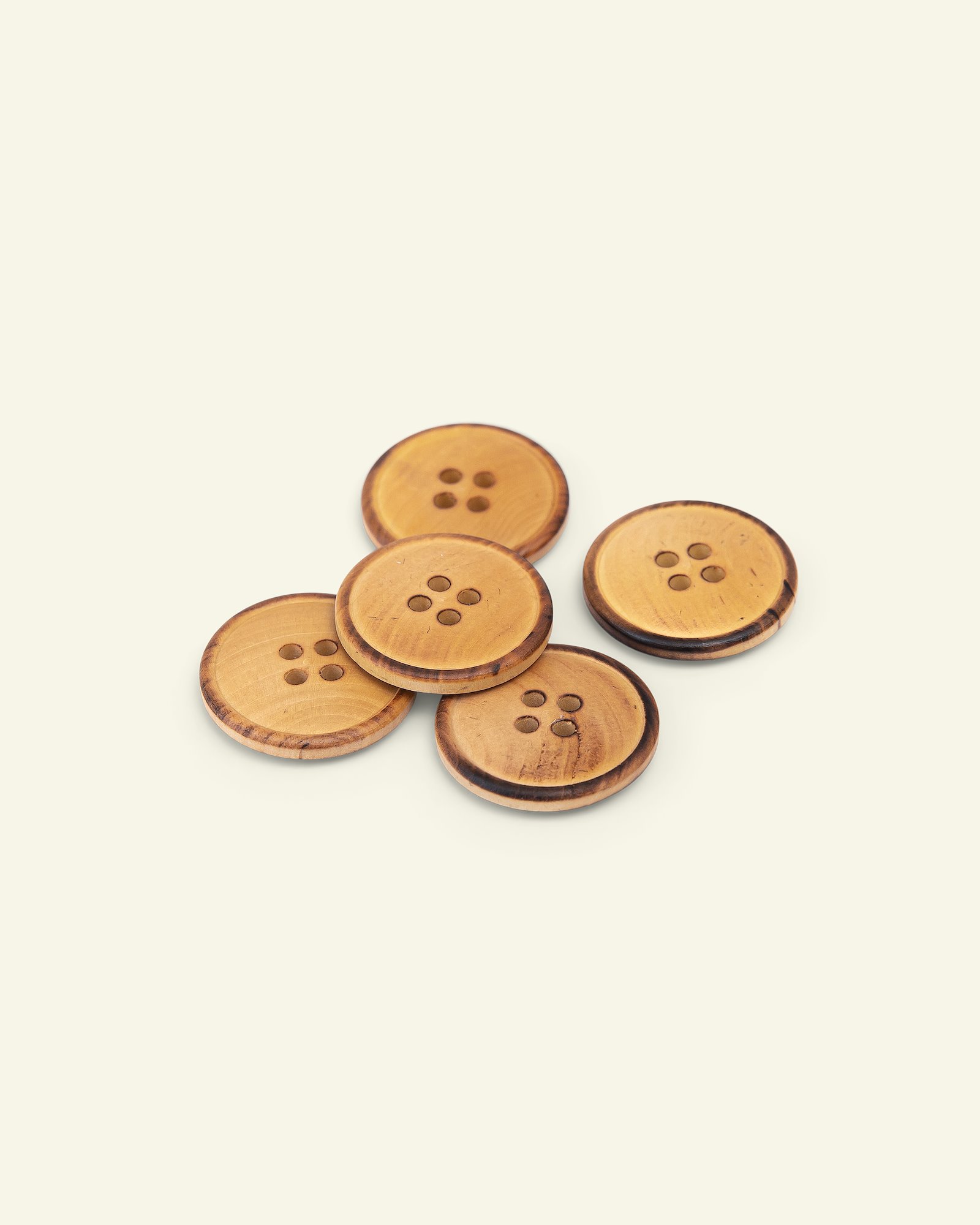 Button 4-holes wood w/rim 25mm 5pcs 33562_pack