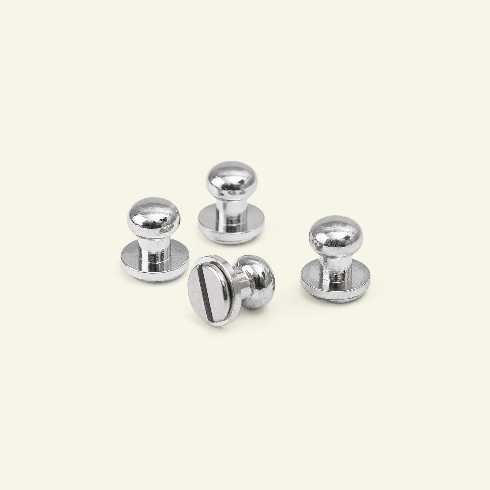 Button round head stud silver col 4pcs 44251_pack