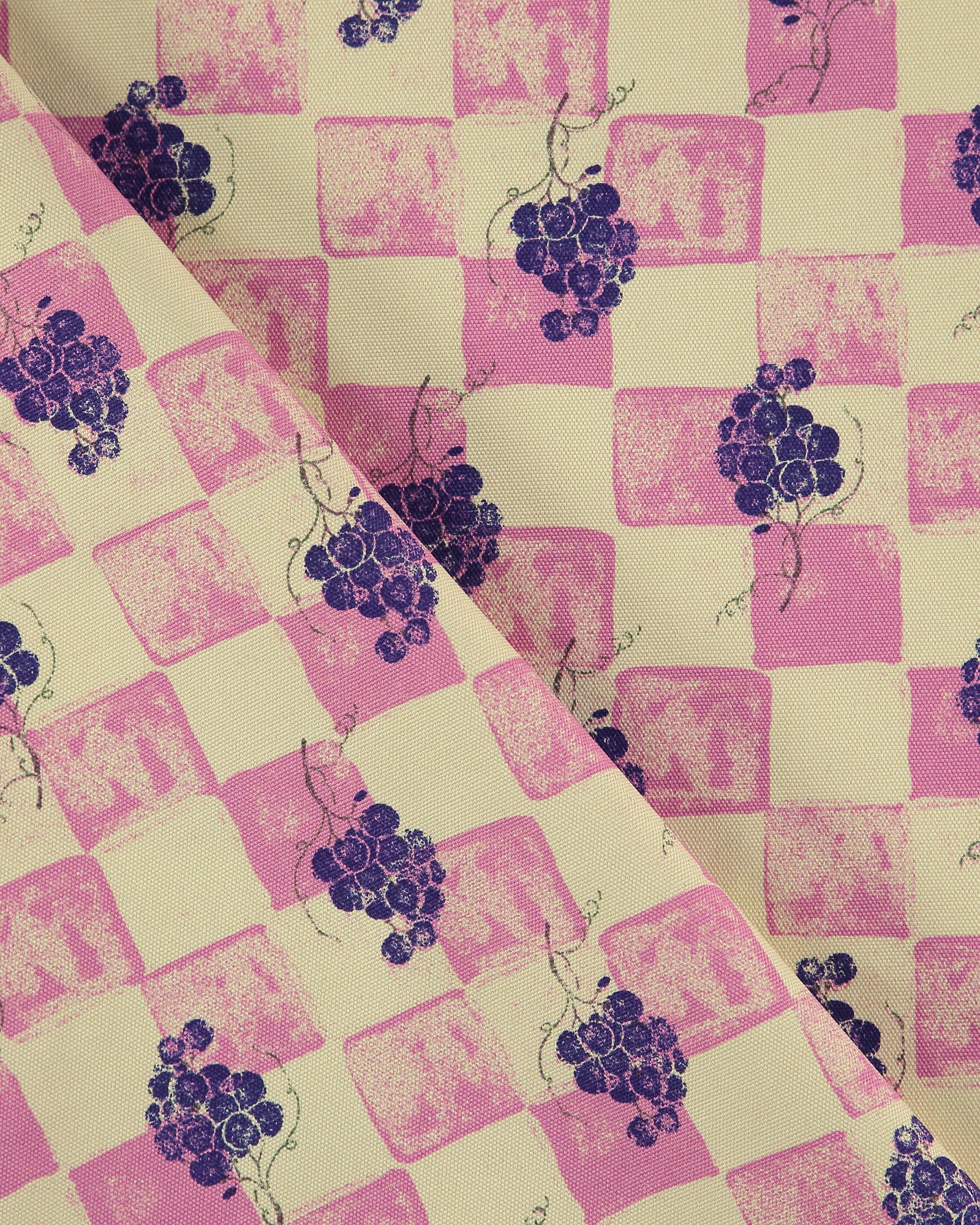 Canvas, Vanille/Pink kariert mit Trauben 780605_pack