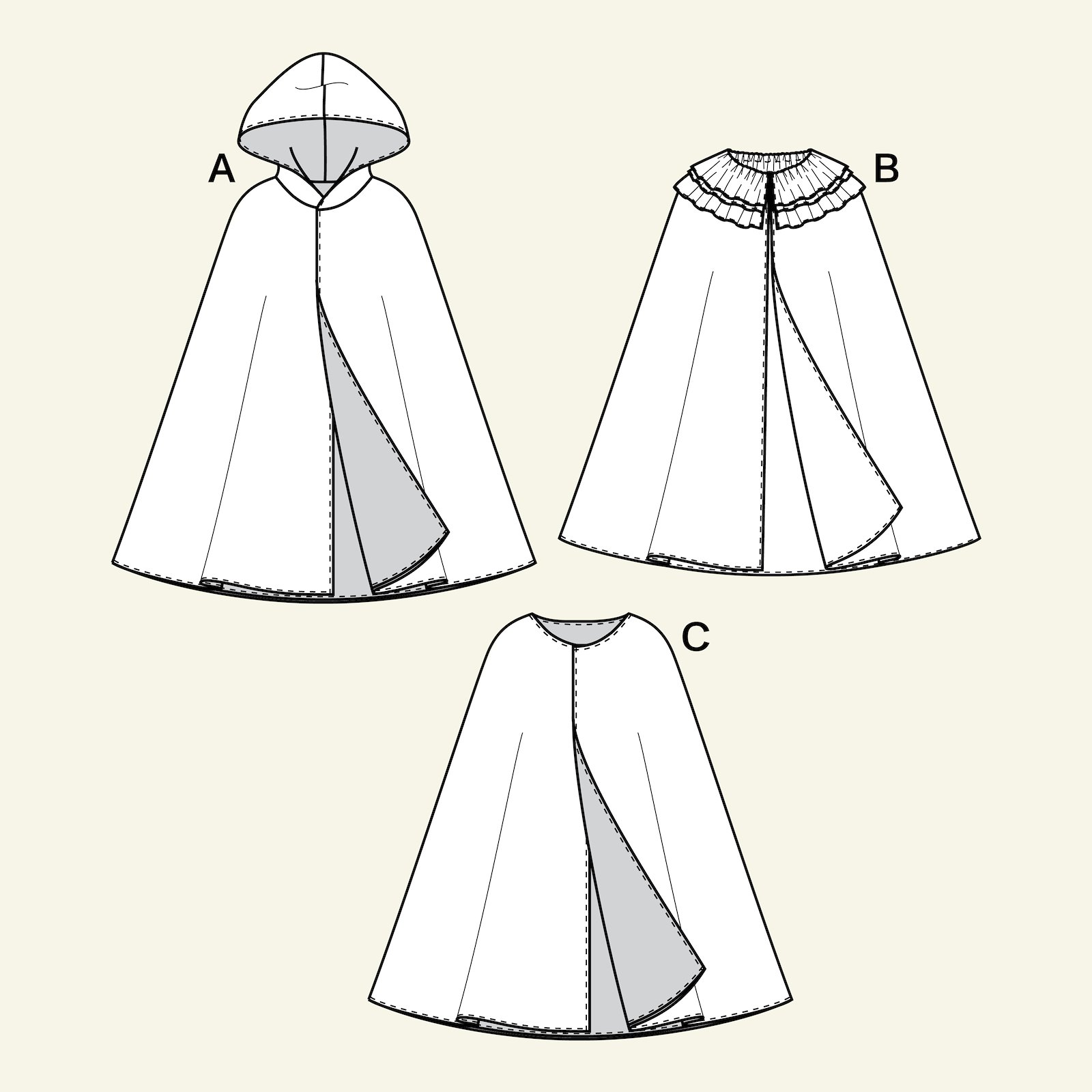 Cape with and without hood, 116/6y p66008_pack