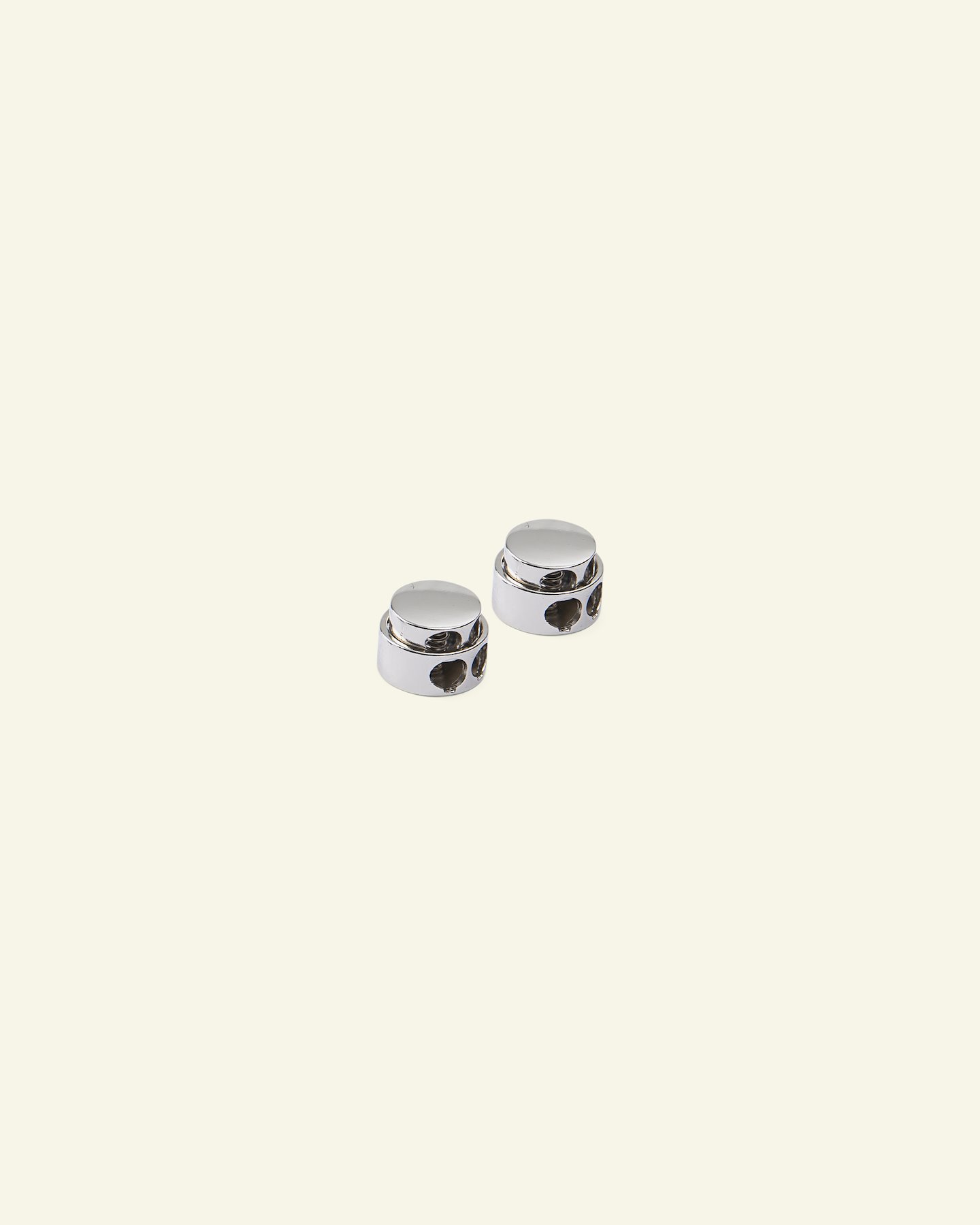 Cord lock double metal silver col. 2pcs 43706_pack