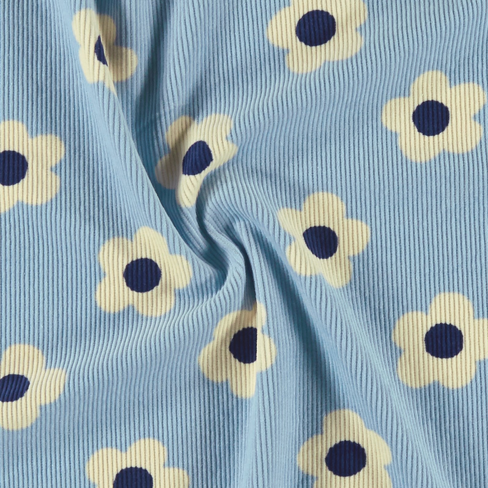 Corduroy 8 wales light blue with daisies 430838_pack