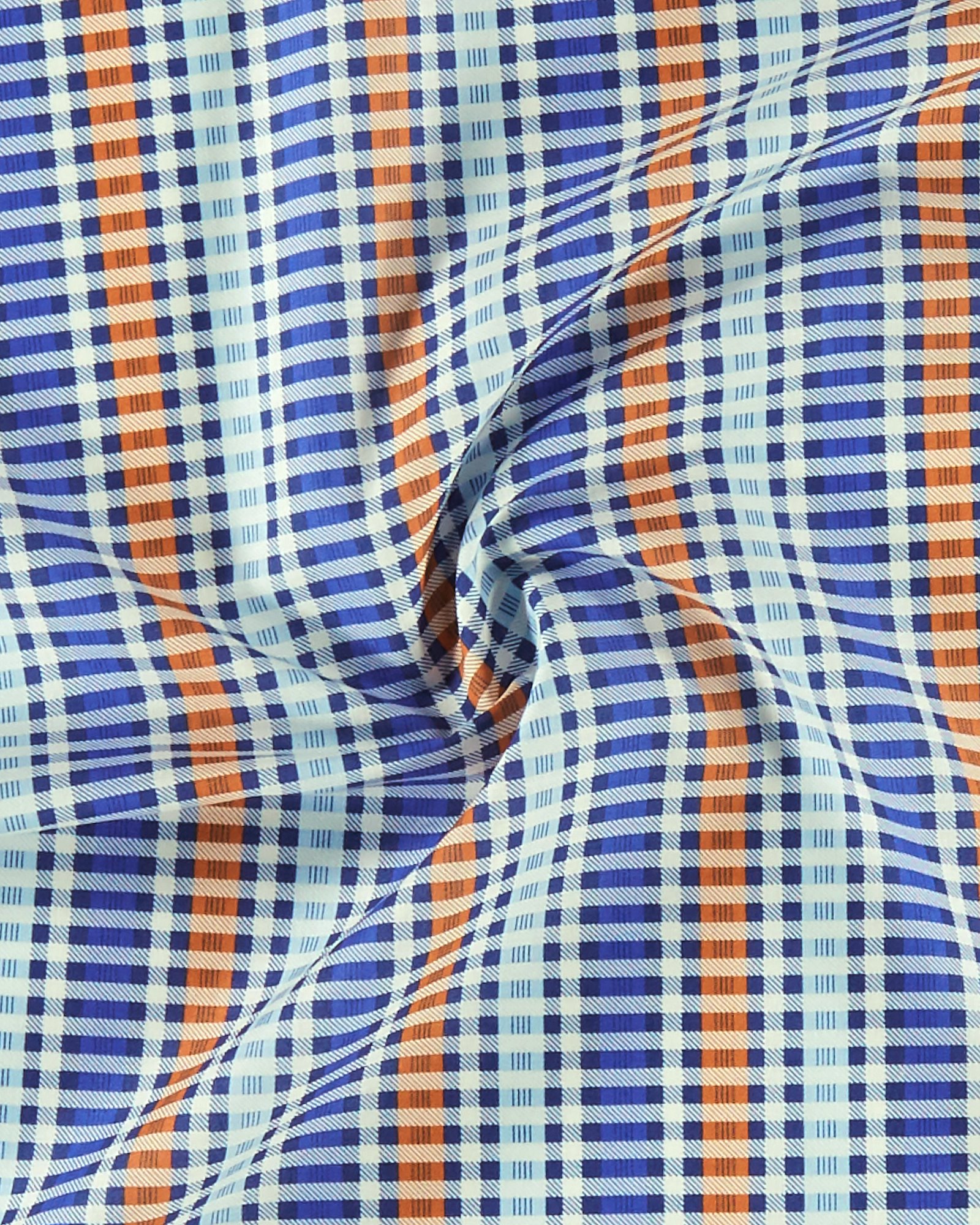 Cotton cobolt/orange checked pattern 852475_pack