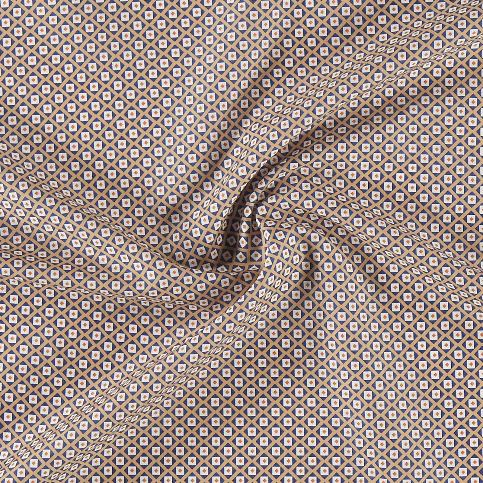 Cotton dark cobolt square pattern 852477_pack