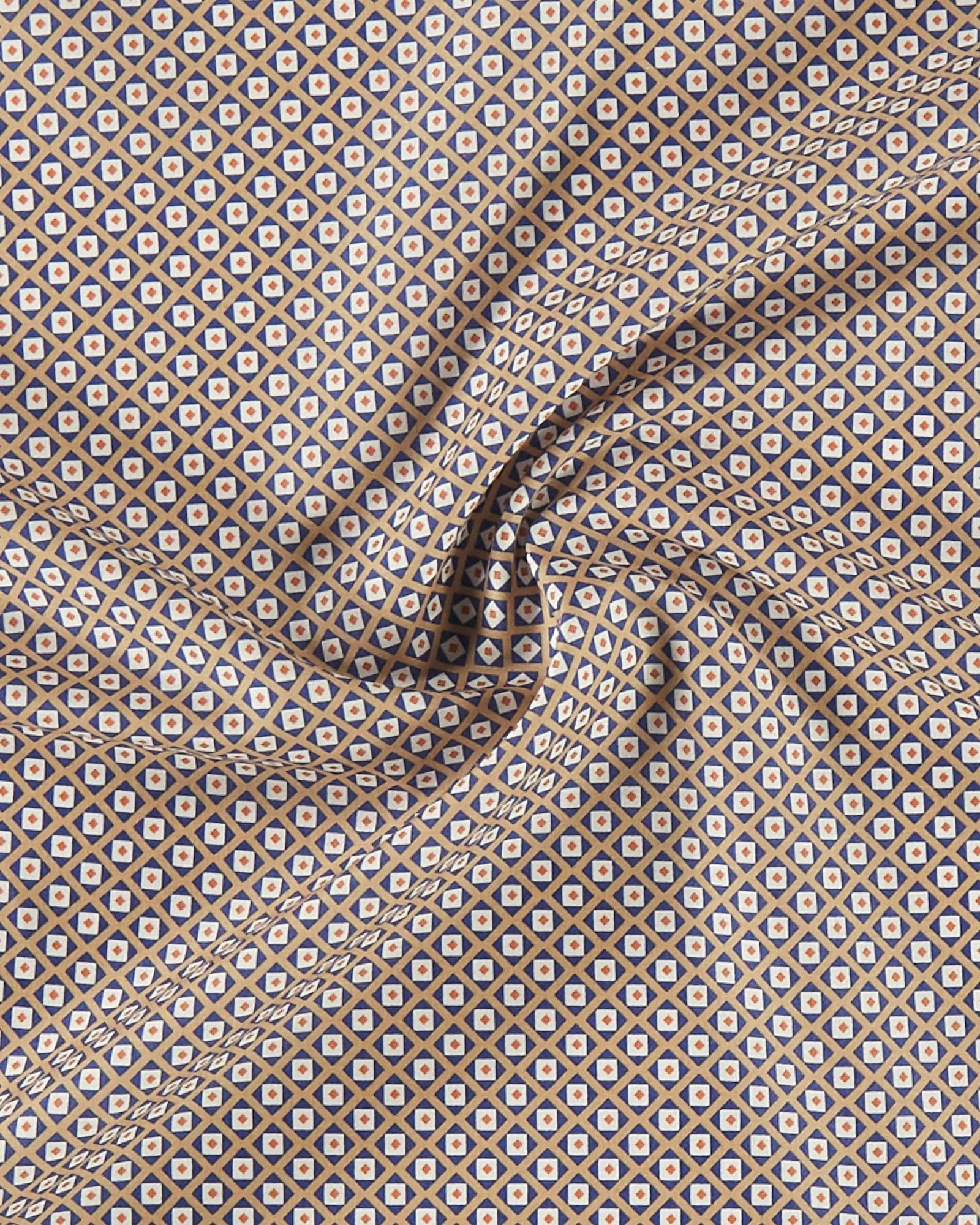 Cotton dark cobolt square pattern 852477_pack