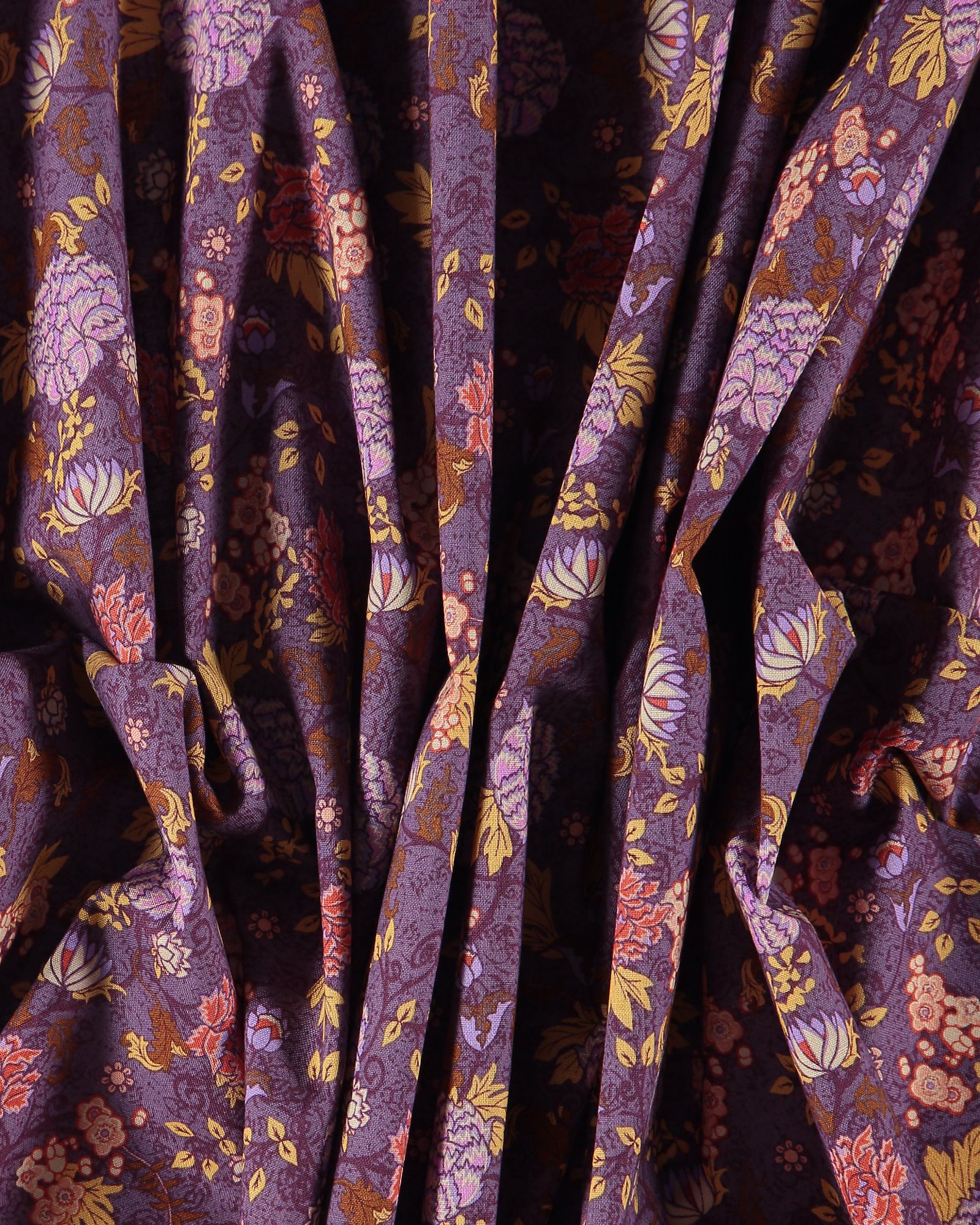 Cotton dark dusty purple with flowers 852347_pack