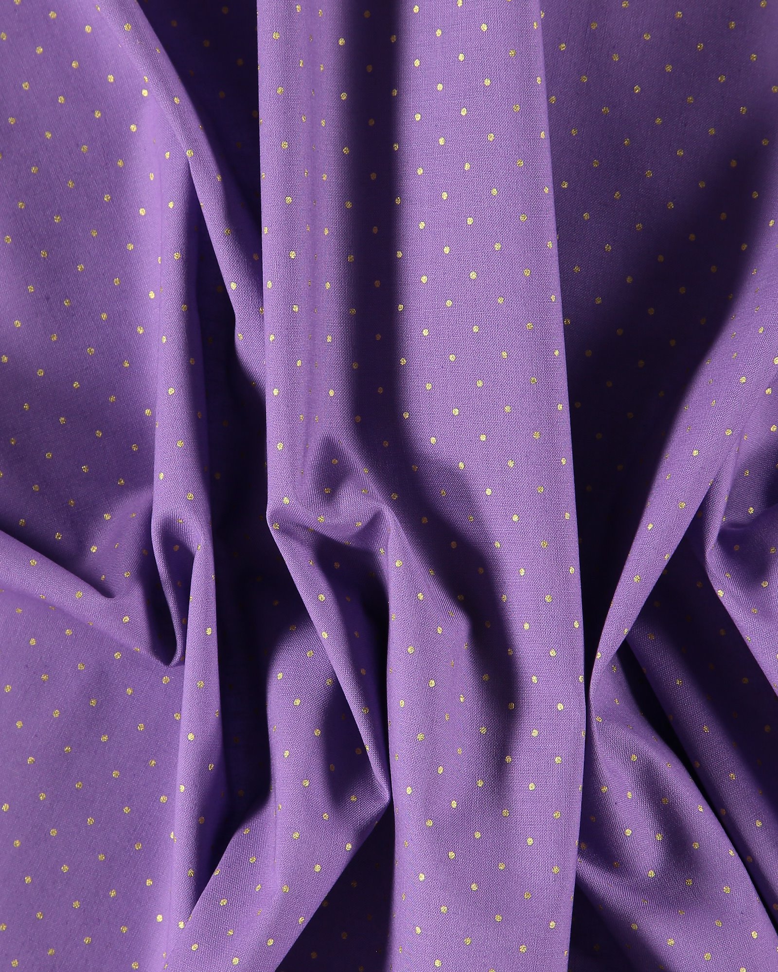 Cotton dark lavendel with gold dots 852352_pack