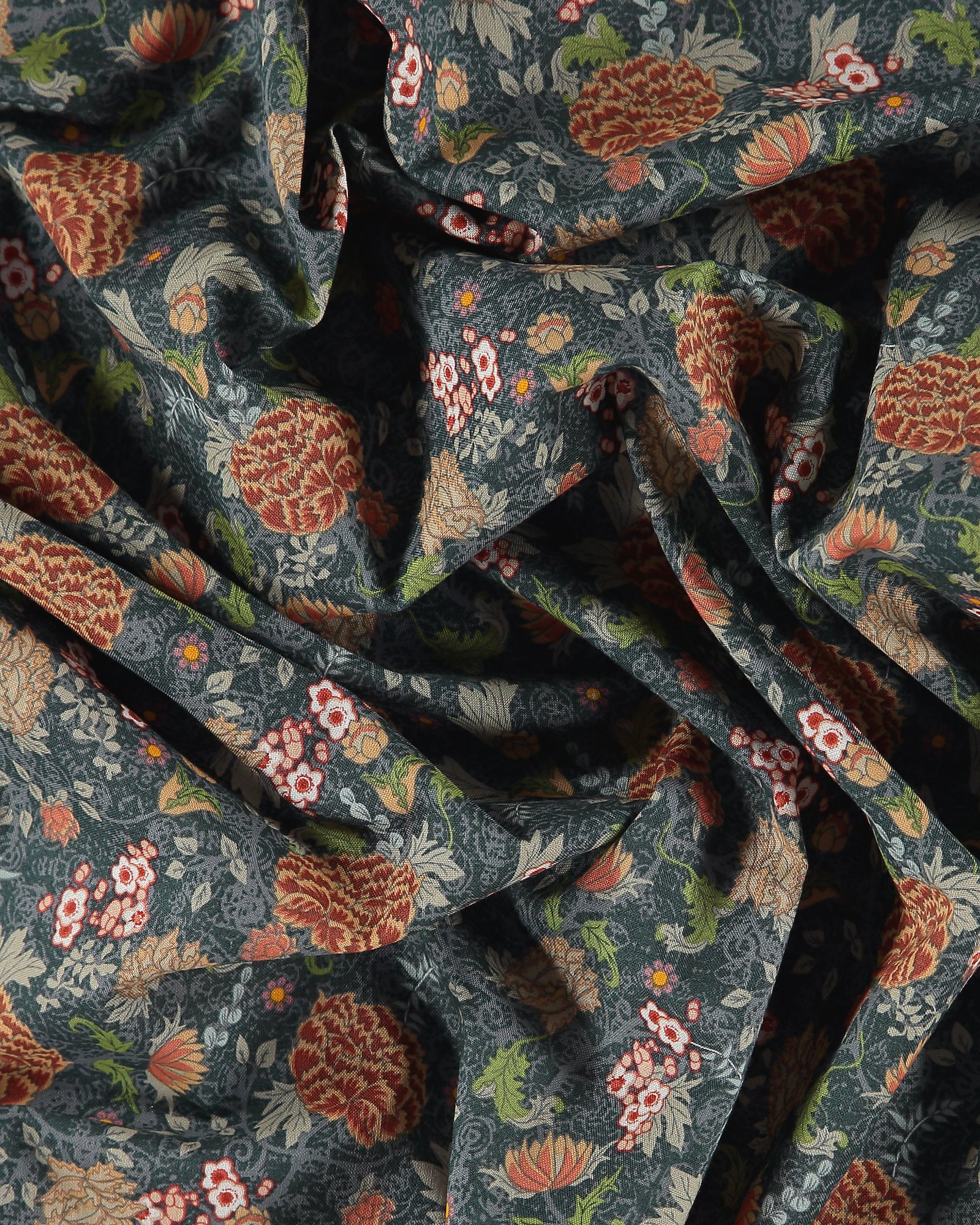 Cotton dark petrol with flowers 852336_pack