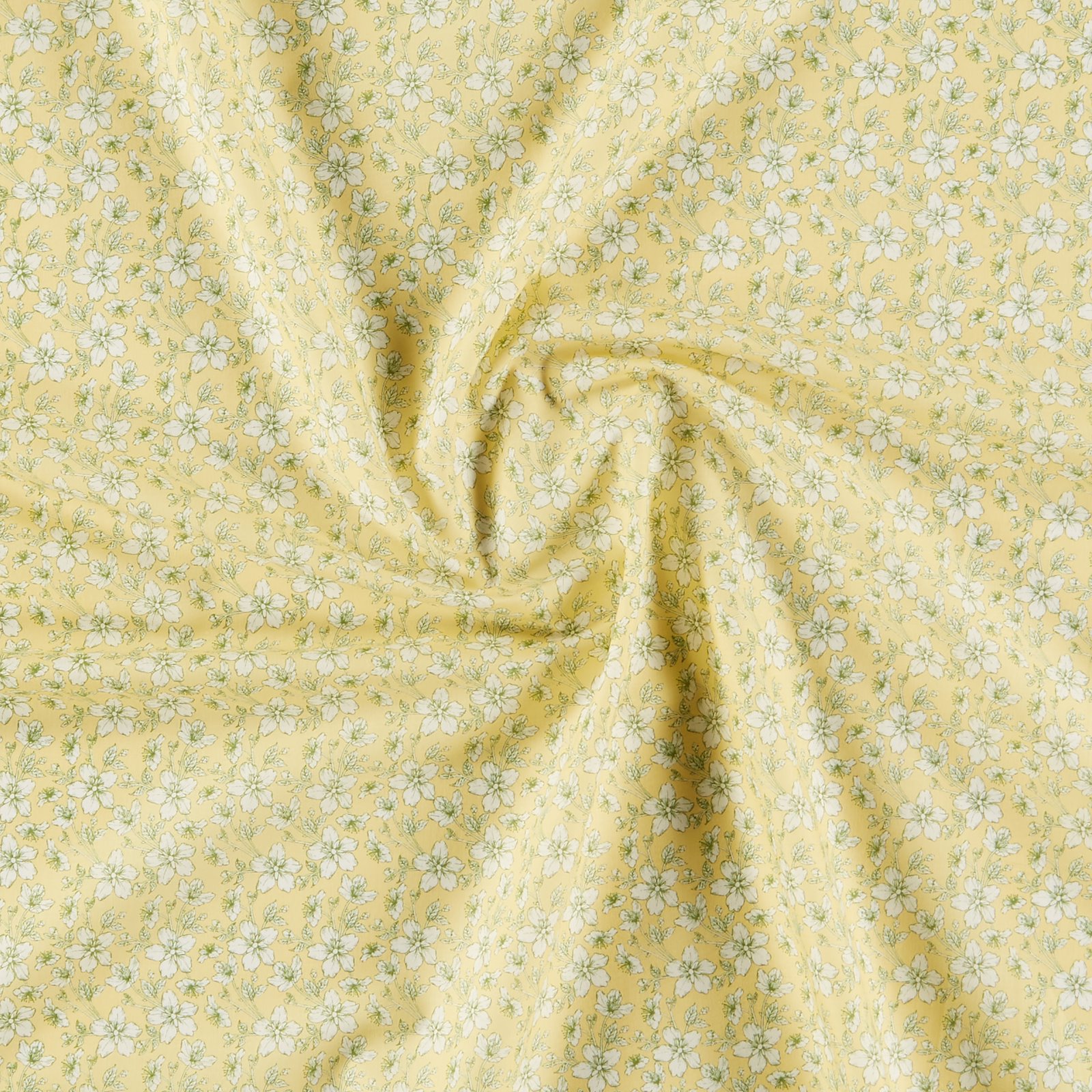 Cotton green outline flowers on yellow 852502_pack
