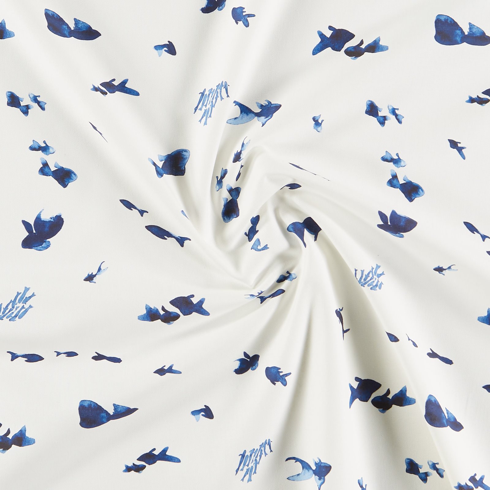Cotton half panama white with blue fish 780936_pack