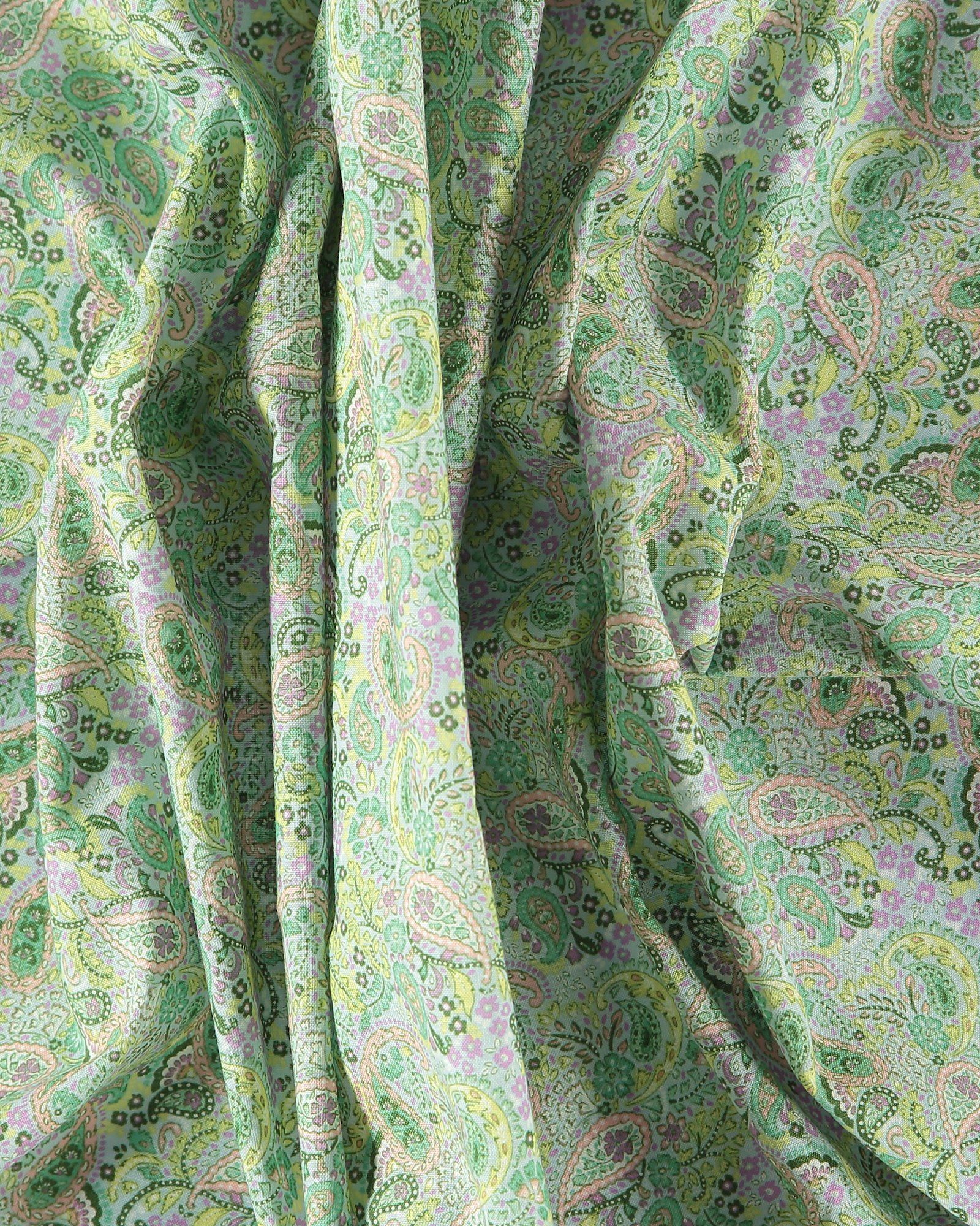 Cotton light blue and mint paisley 852367_pack