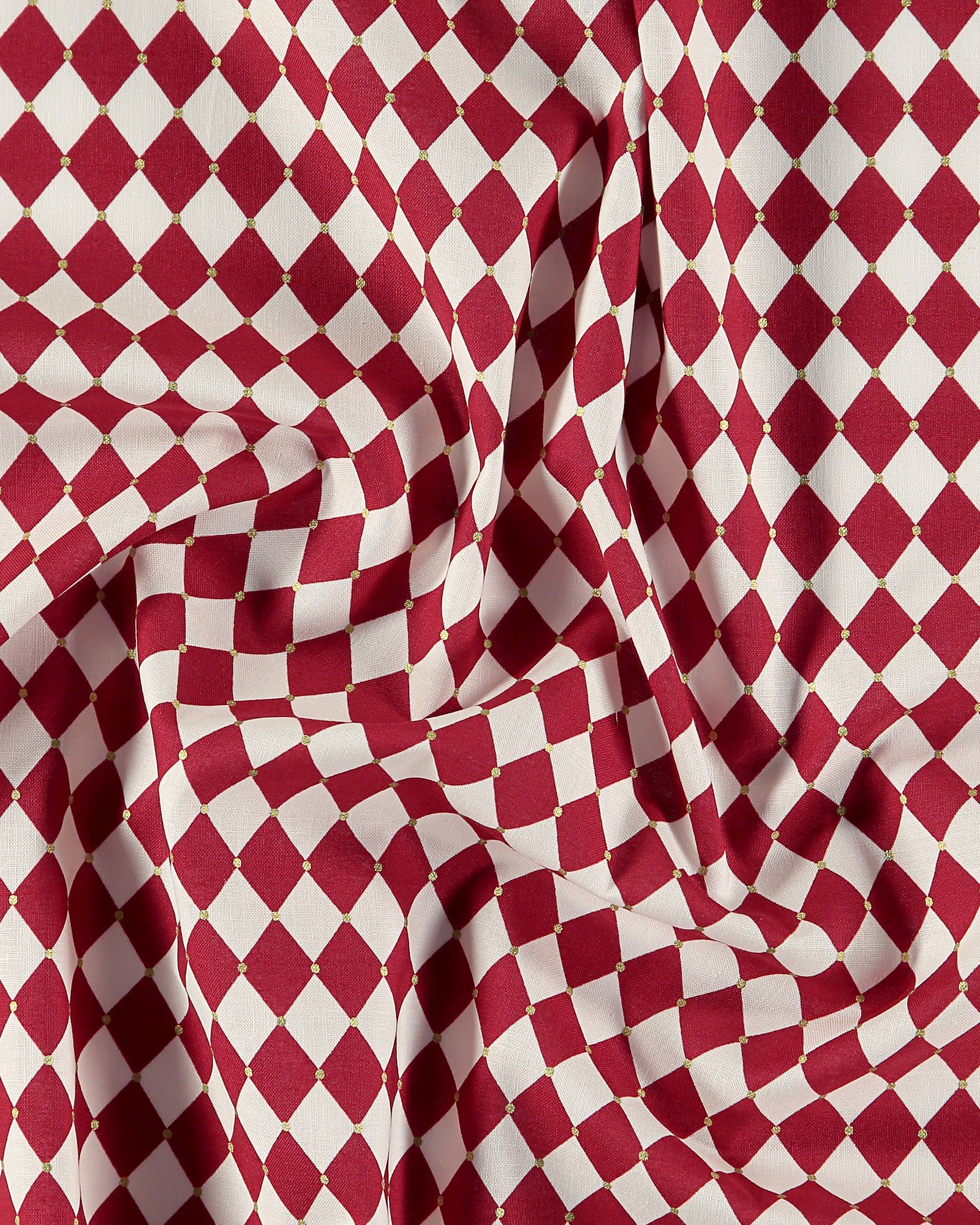 Cotton red and white harlequin checks 852395_pack