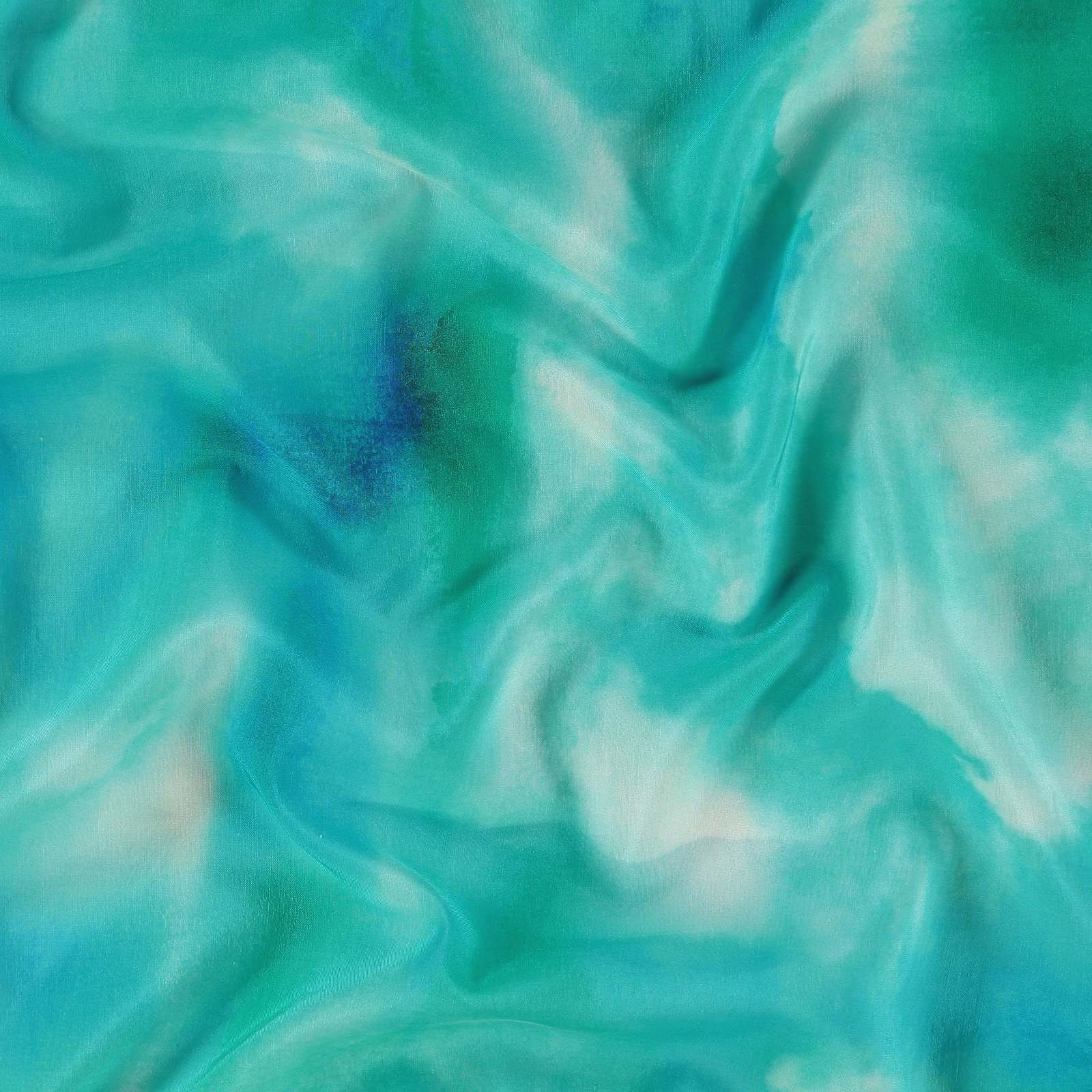 Cotton/viscose w green/blue batik print 501869_pack