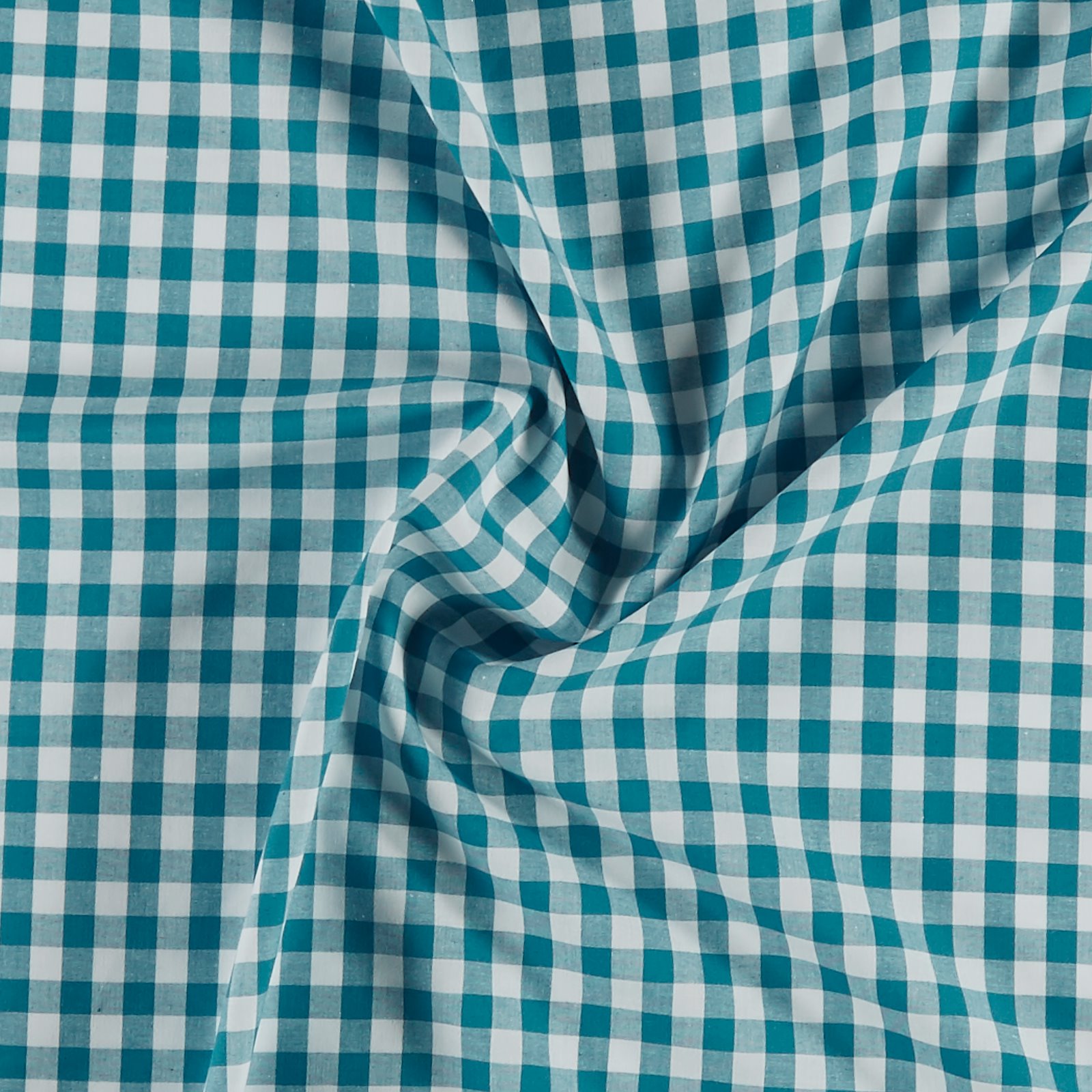 Cotton YD dark turquoise/white check 780907_pack