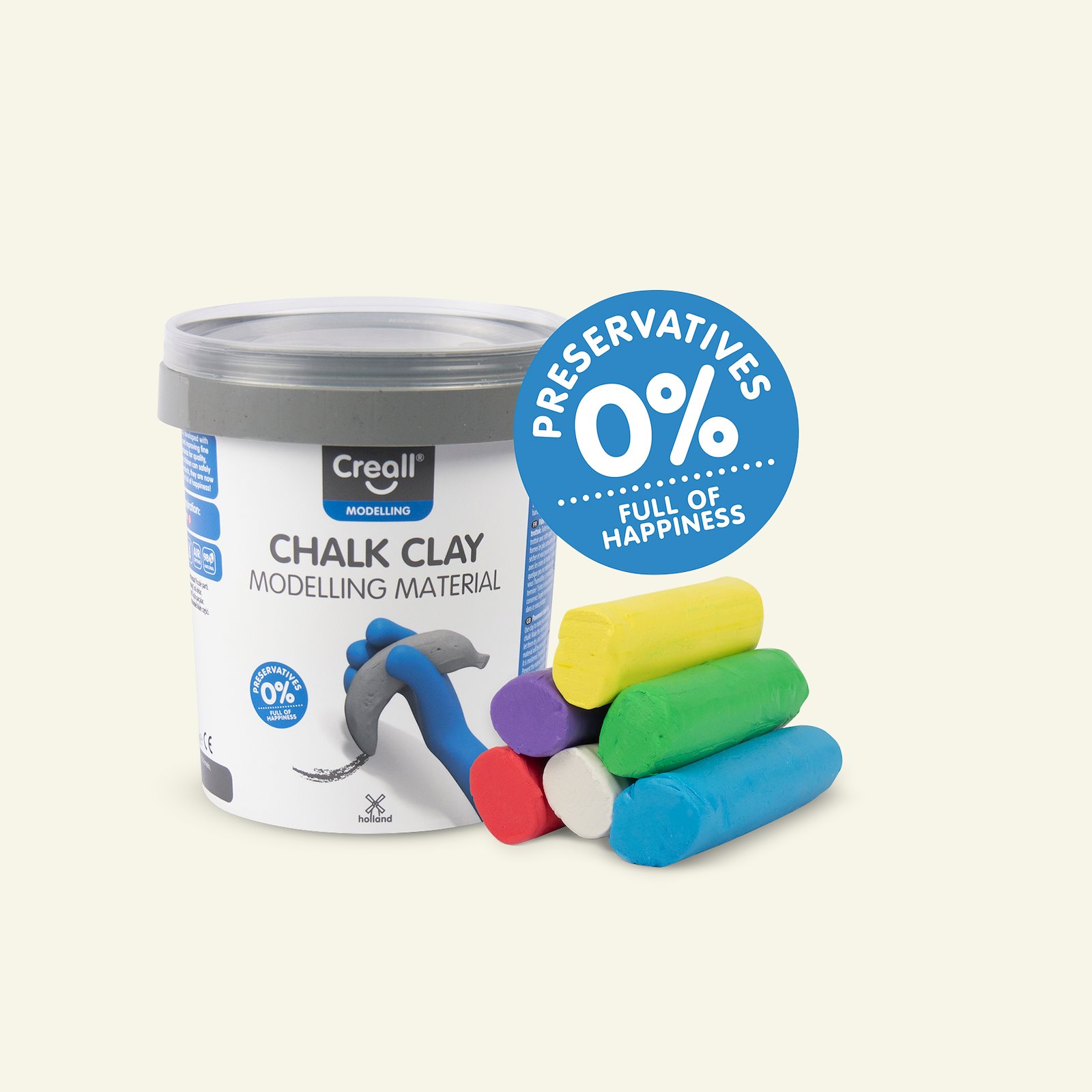 Creall chalk clay 6 colours 750g 99026_pack