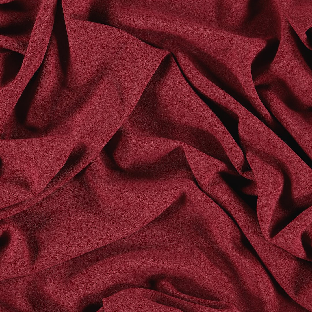 Billede af Crepe georgette med stretch mørk rød