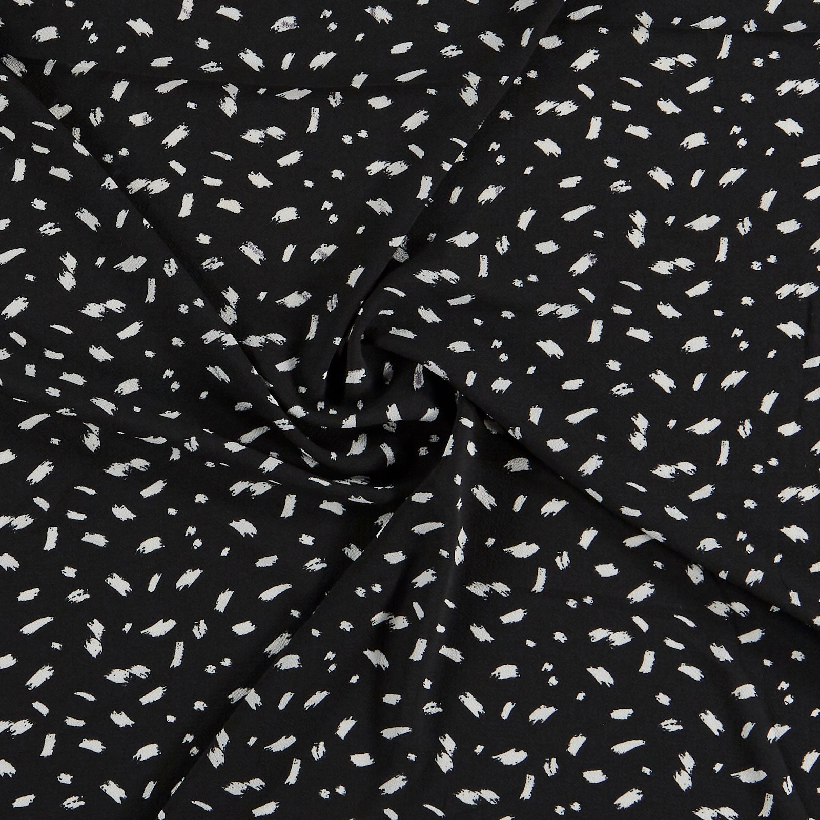 Crepe gewebt schwarz m. weißem Print 560303_pack