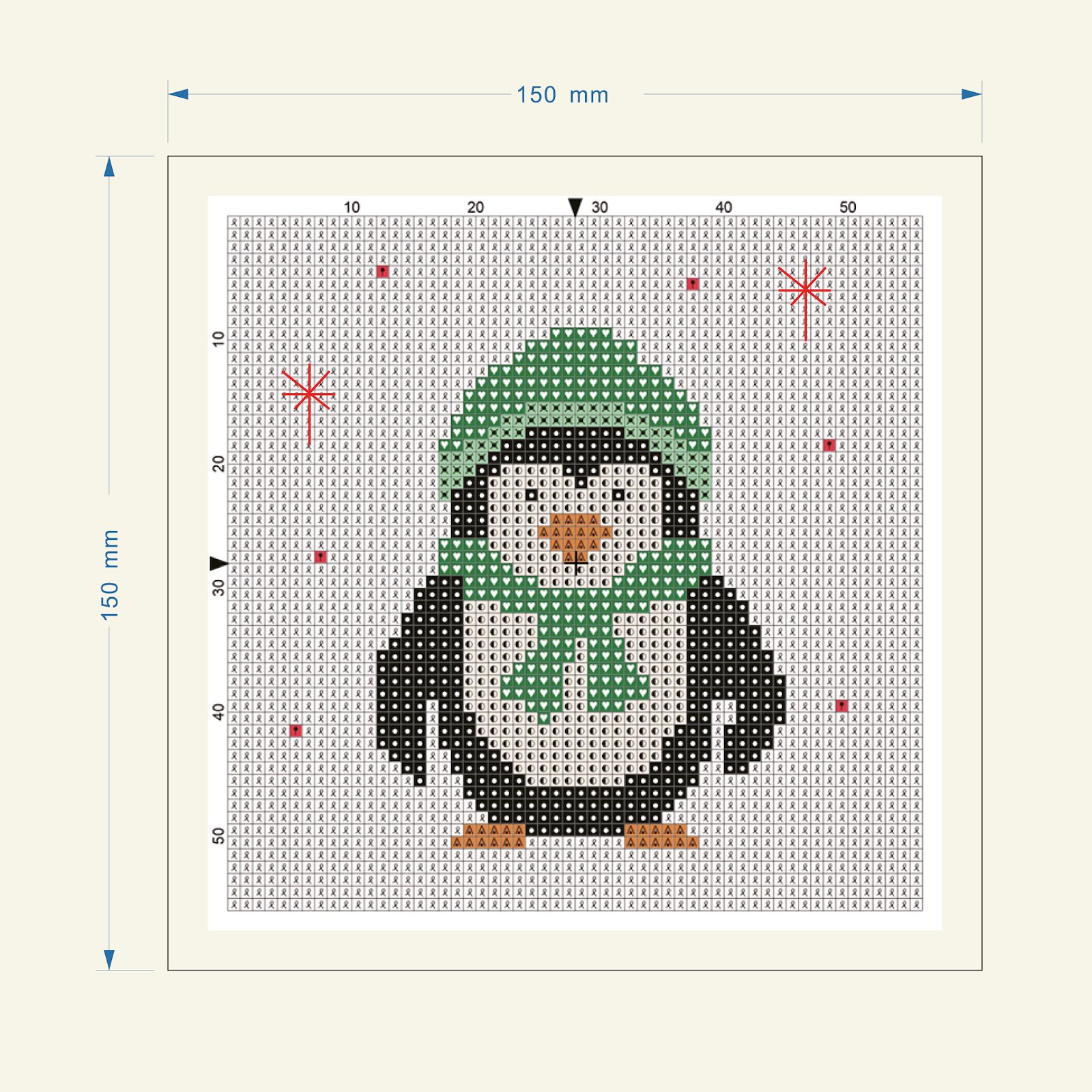 Cross stitch kit DIY penguin 13*13cm 73799_pack_c