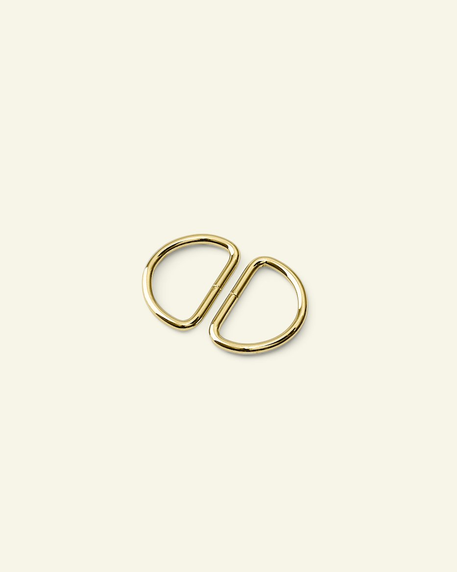 D-ring metal 25x16x3mm guldfarvet 2stk 45300_pack