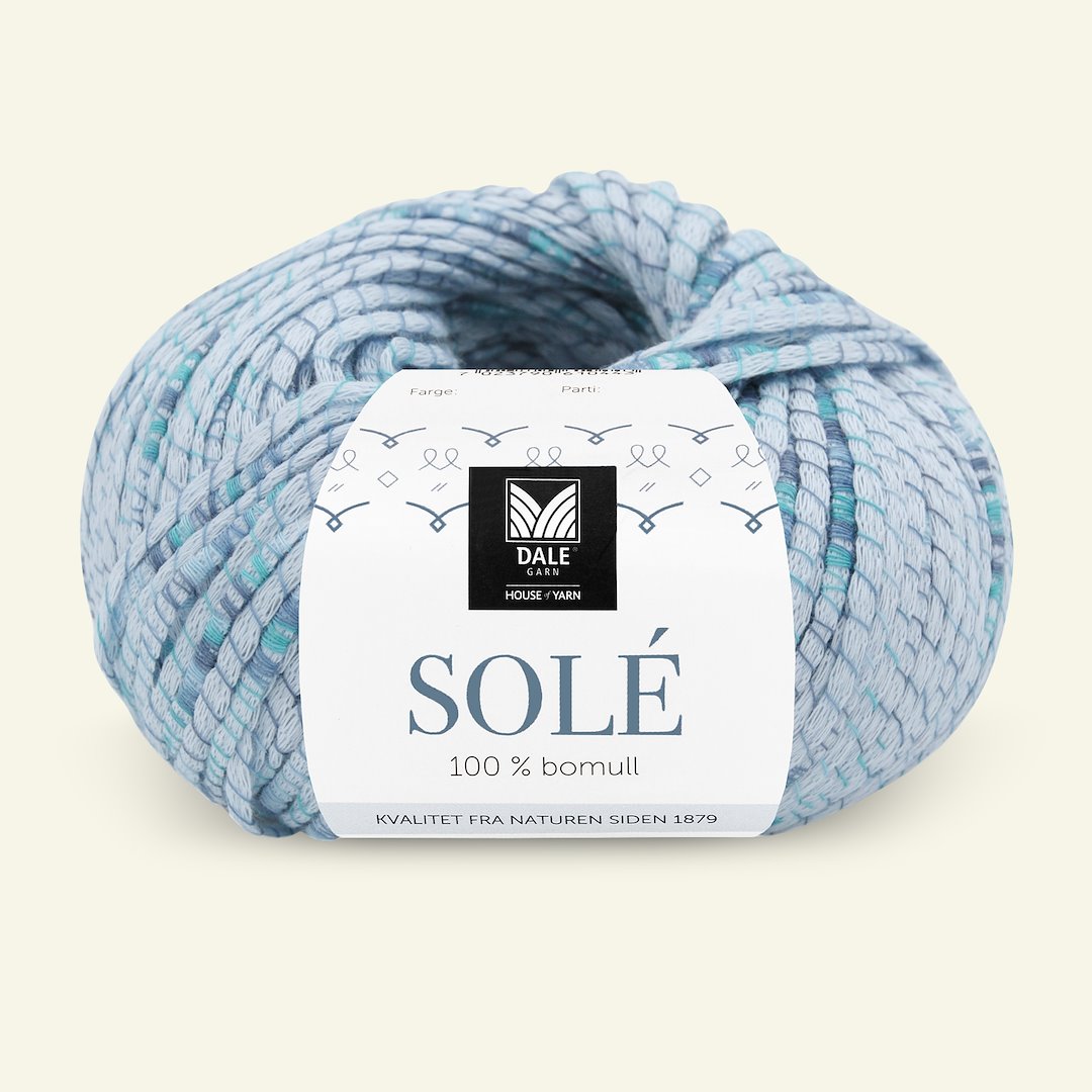 Se Dale Garn, 100% bomuldsgarn "Solé", lys blå (903) hos Selfmade
