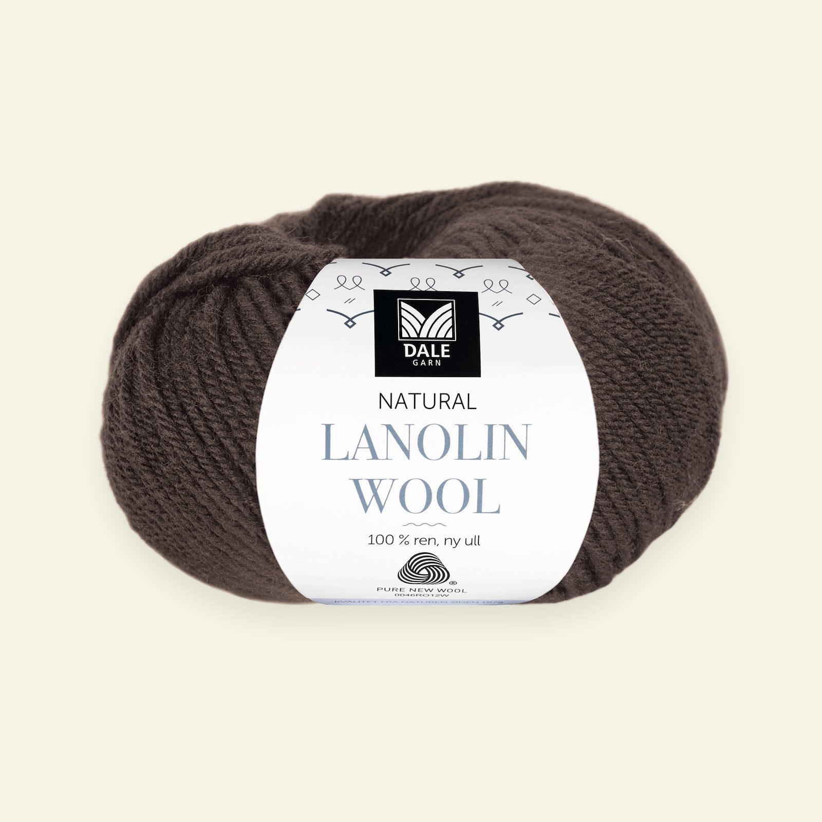 Dale Garn, 100% ekologisk ullgarn "Lanolin Wool", mörkbrun (1406) 90000275_pack
