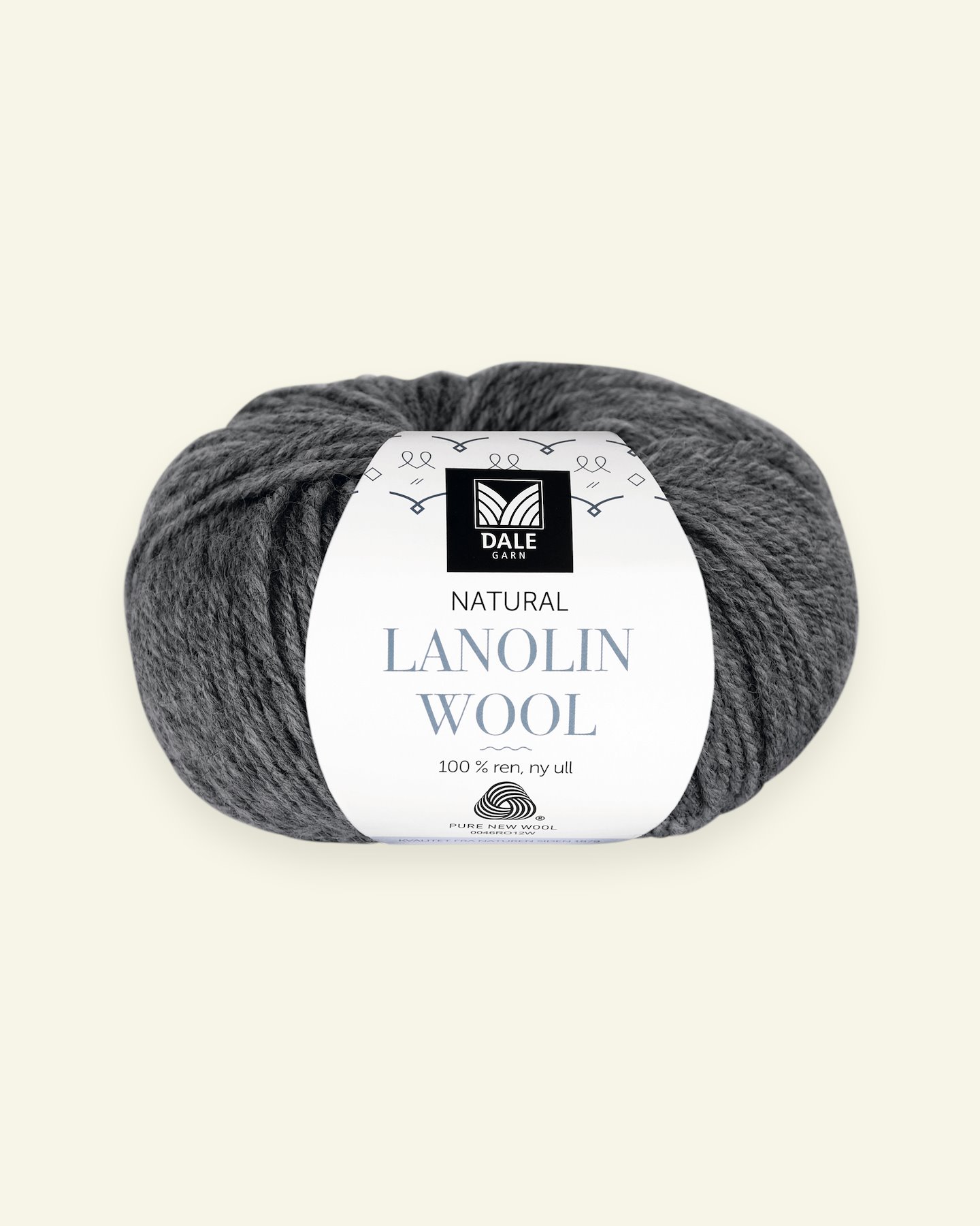 Dale Garn, 100% ekologisk ullgarn "Lanolin Wool", mörkgrå mel. (1419) 90000281_pack