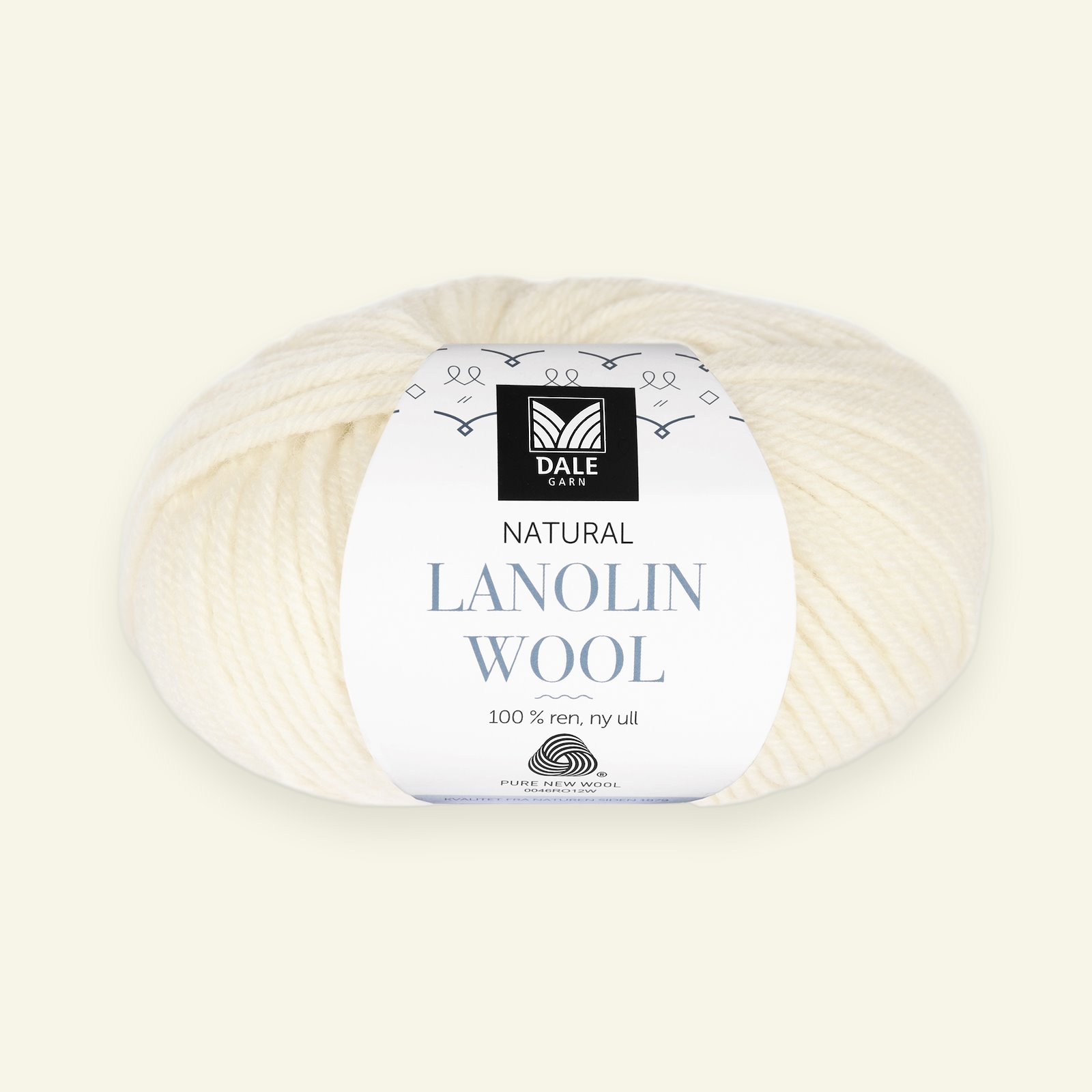 Dale Garn, 100% ekologisk ullgarn "Lanolin Wool", oblekt vit (1432) 90000289_pack